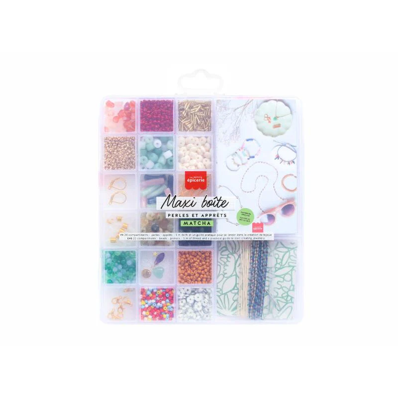 Maxi Boîte Matcha - 20 Compartiments Perles & Apprêts Pour Création De Bijoux - Image 2