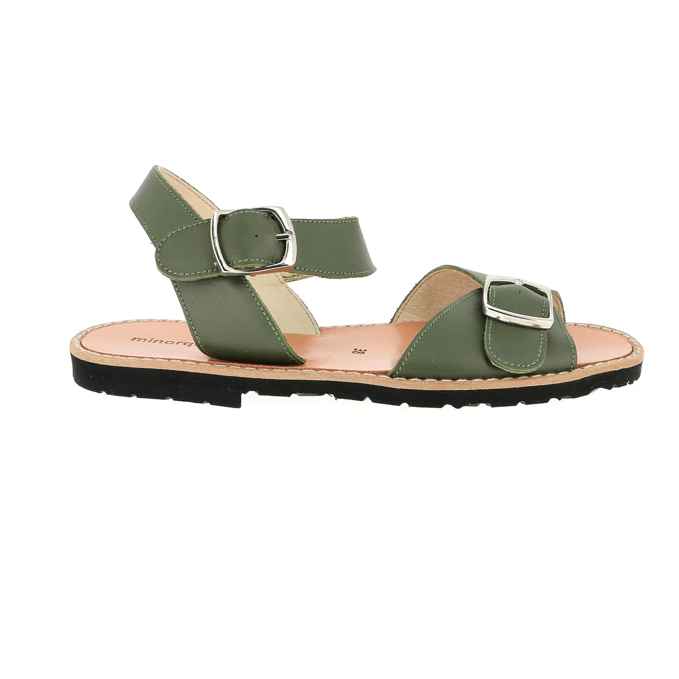 Sandales Avarca Boucle Cuir Army - Vert - Image 3