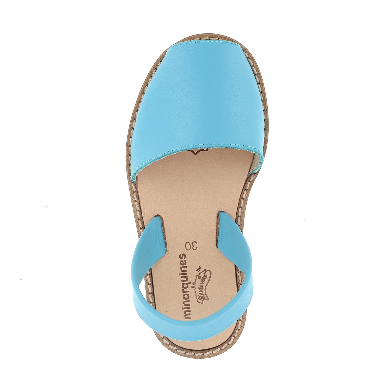Sandales Avarca Cuir Aqua - Bleu - Image 3