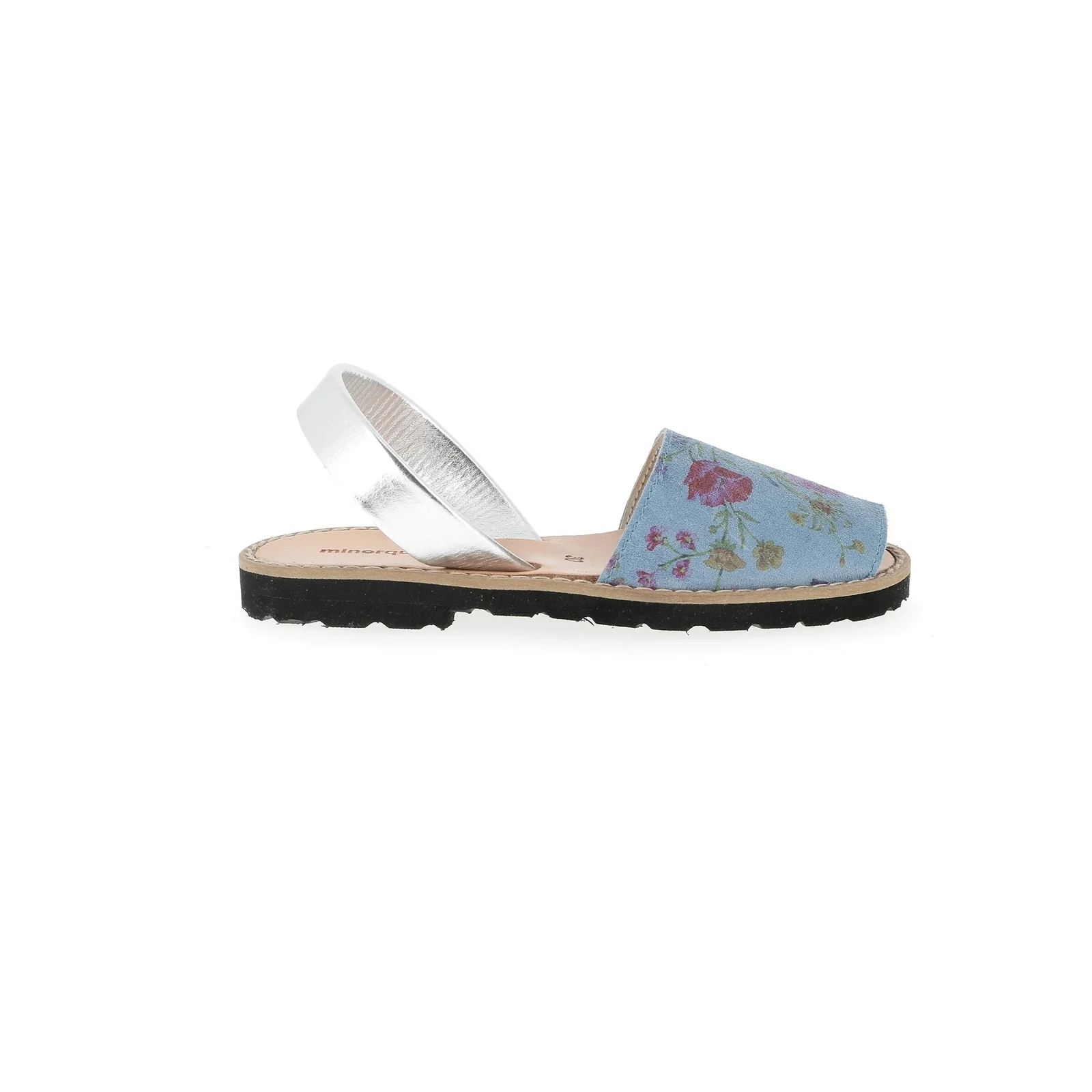 Sandales Avarca Cuir Fleuri Bleu - Bleu - Image 2