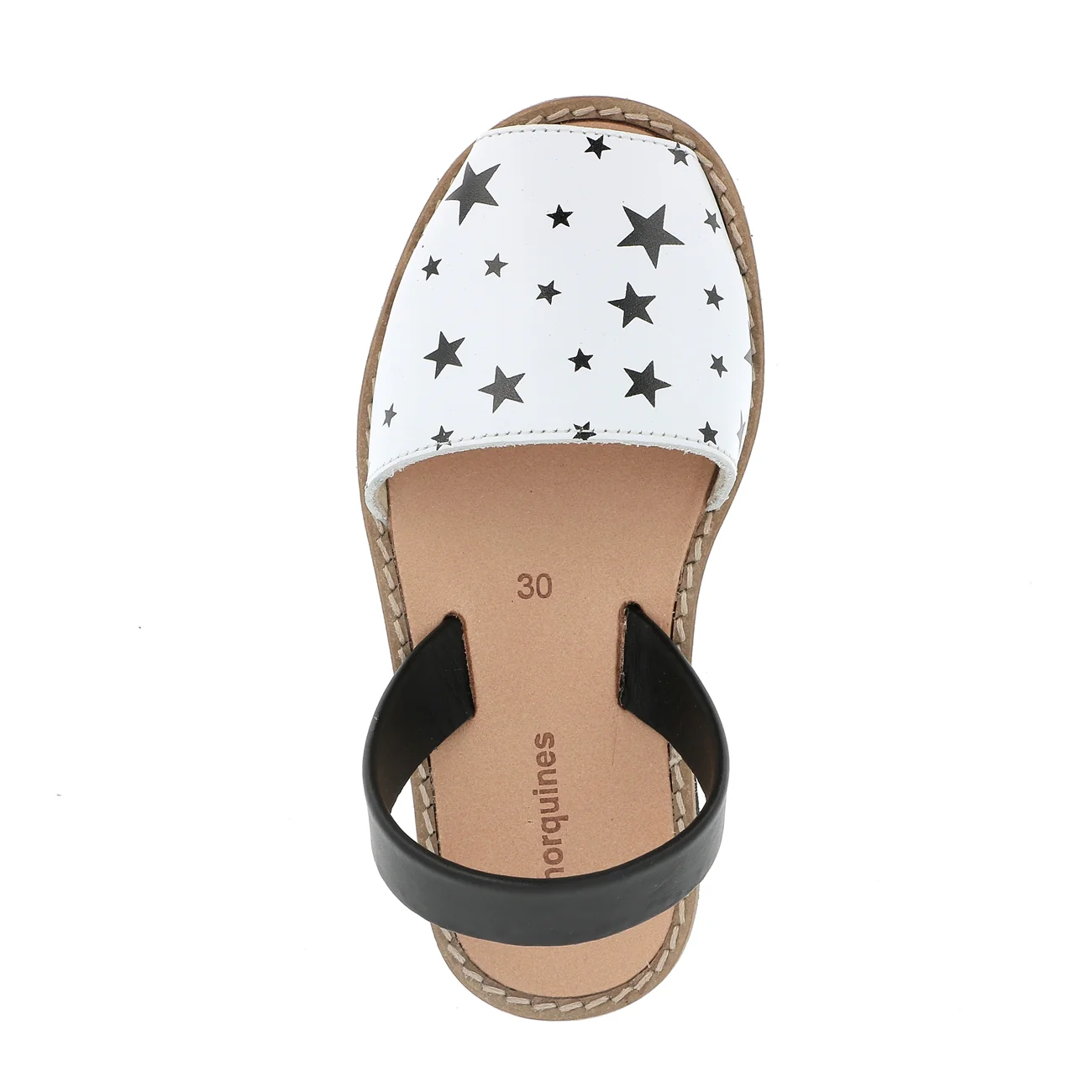 Sandales Avarca Cuir Etoiles - Blanc - Image 3