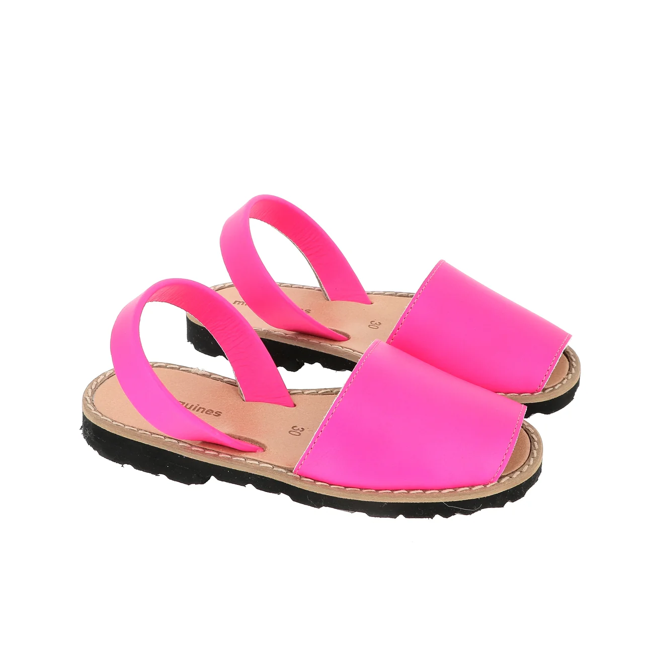 Sandales Avarca Cuir Fluo Fuchsia - Rose - Image 2