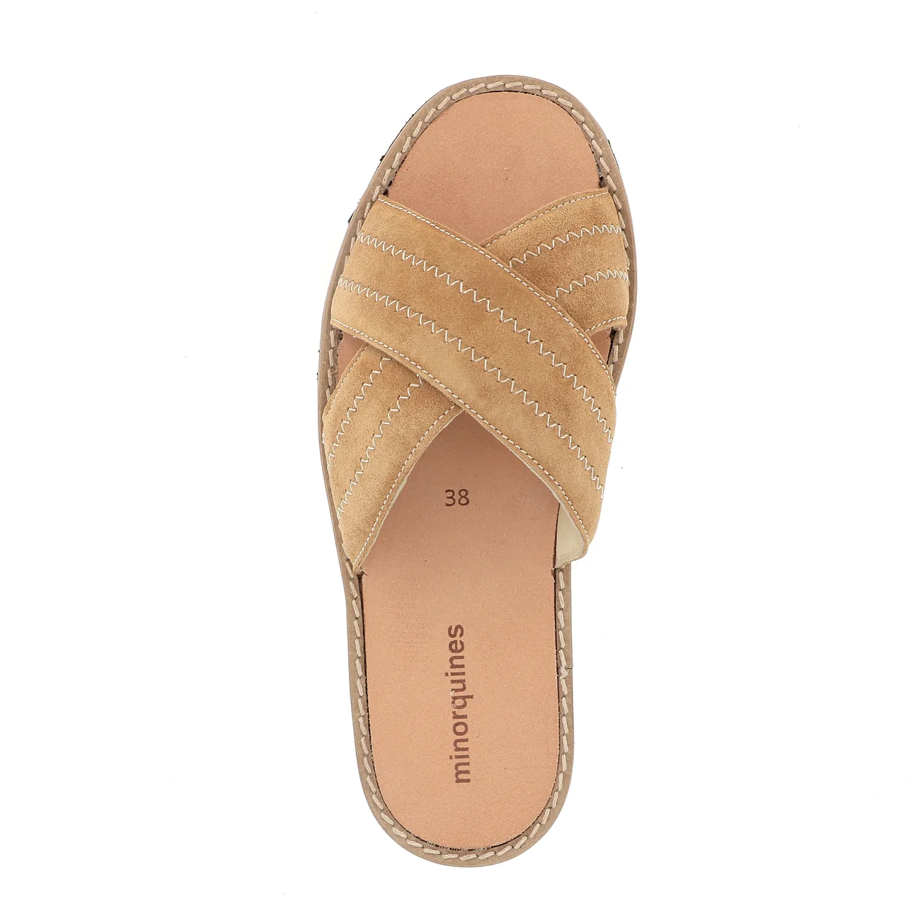 Sandales Avarca Mule Velours Naturel - Marron - Image 3