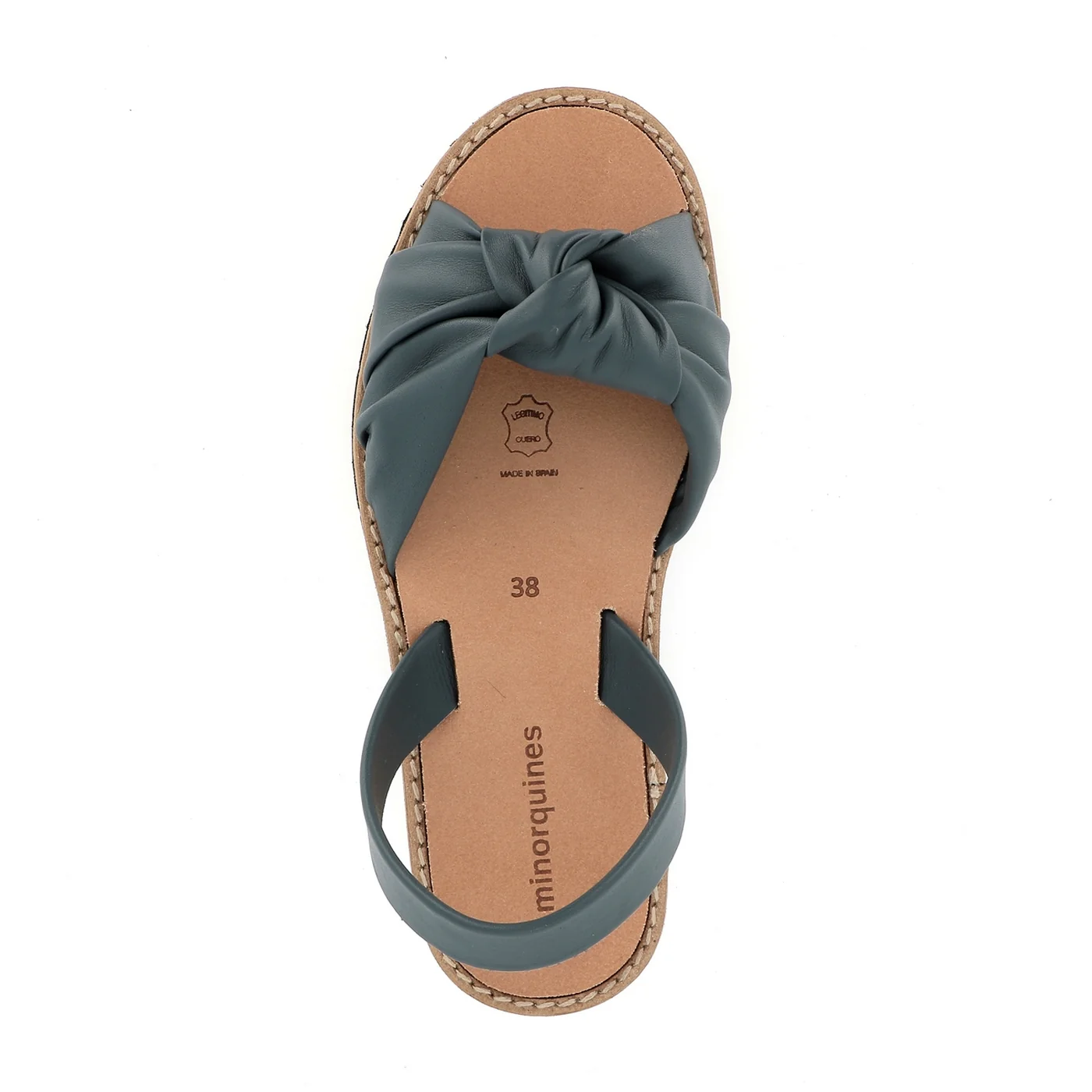 Sandales Avarca Bahia Cuir Petrol - Bleu - Image 4