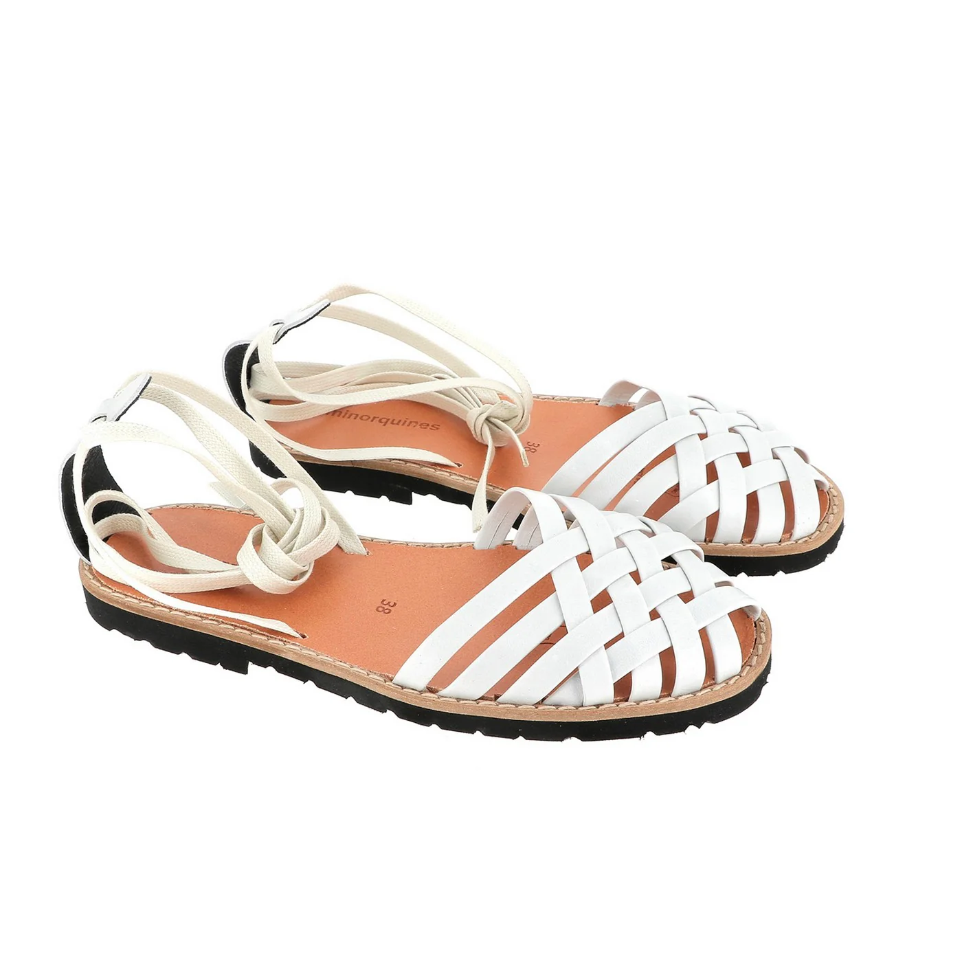 Sandales Avarca Cadaquès Cuir Vintage Blanco - Blanc - Image 4