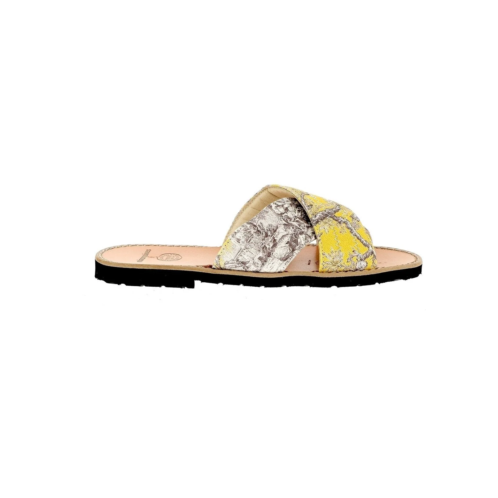 Sandales Avarca Mule Toile De Jouy Jaune - Jaune - Image 9