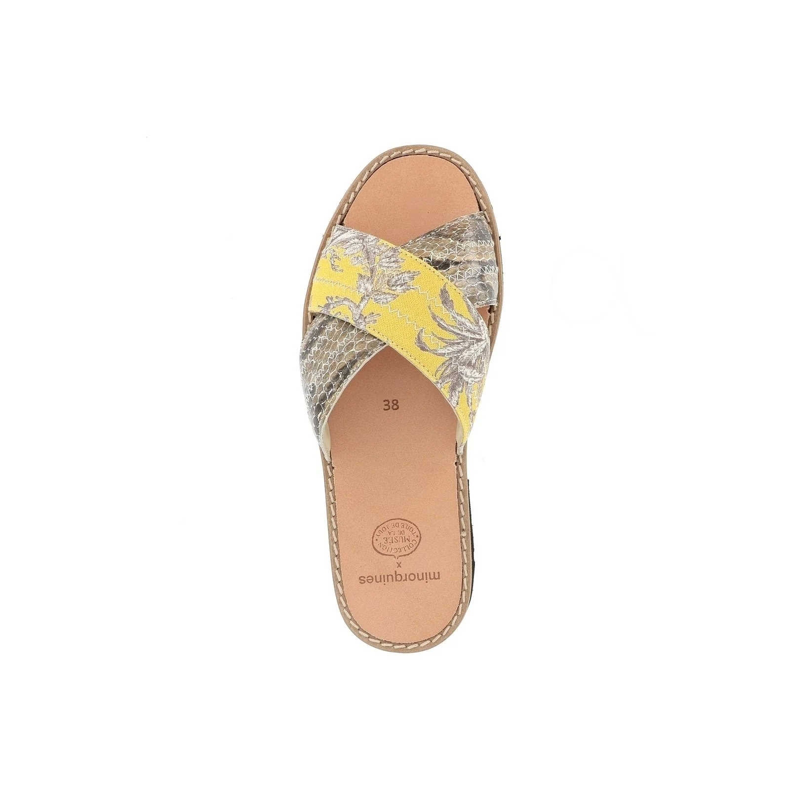 Sandales Avarca Mule Toile De Jouy Jaune/Python - Jaune - Image 2