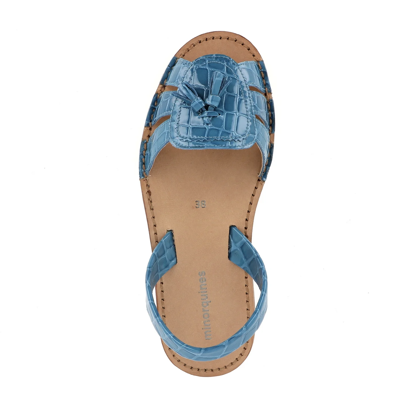 Sandales Avarca Neo 2 Cuir Croco Lago - Bleu - Image 2