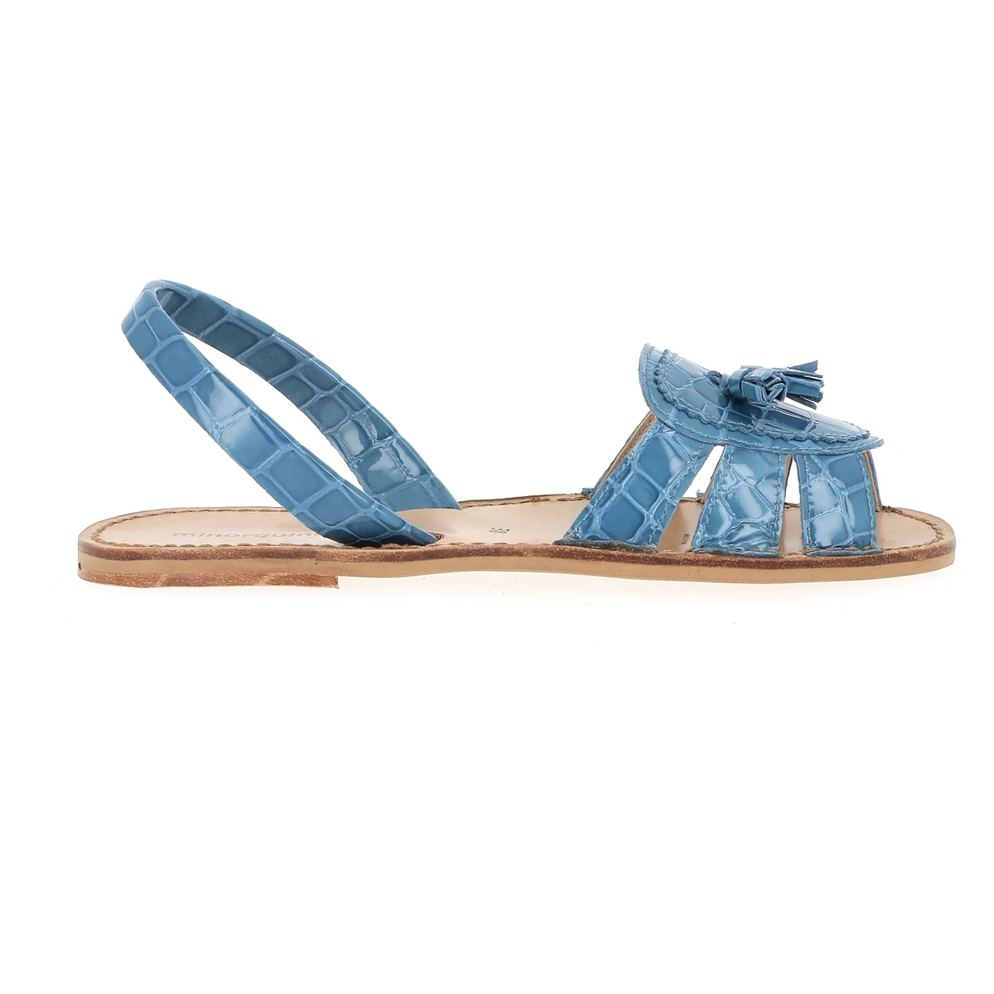 Sandales Avarca Neo 2 Cuir Croco Lago - Bleu - Image 3