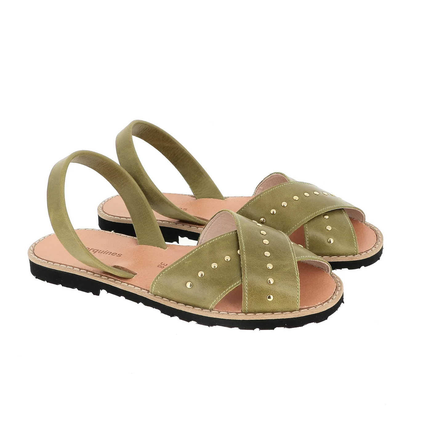 Sandales Avarca Rock Cuir Vintage Manzana - Vert - Image 3
