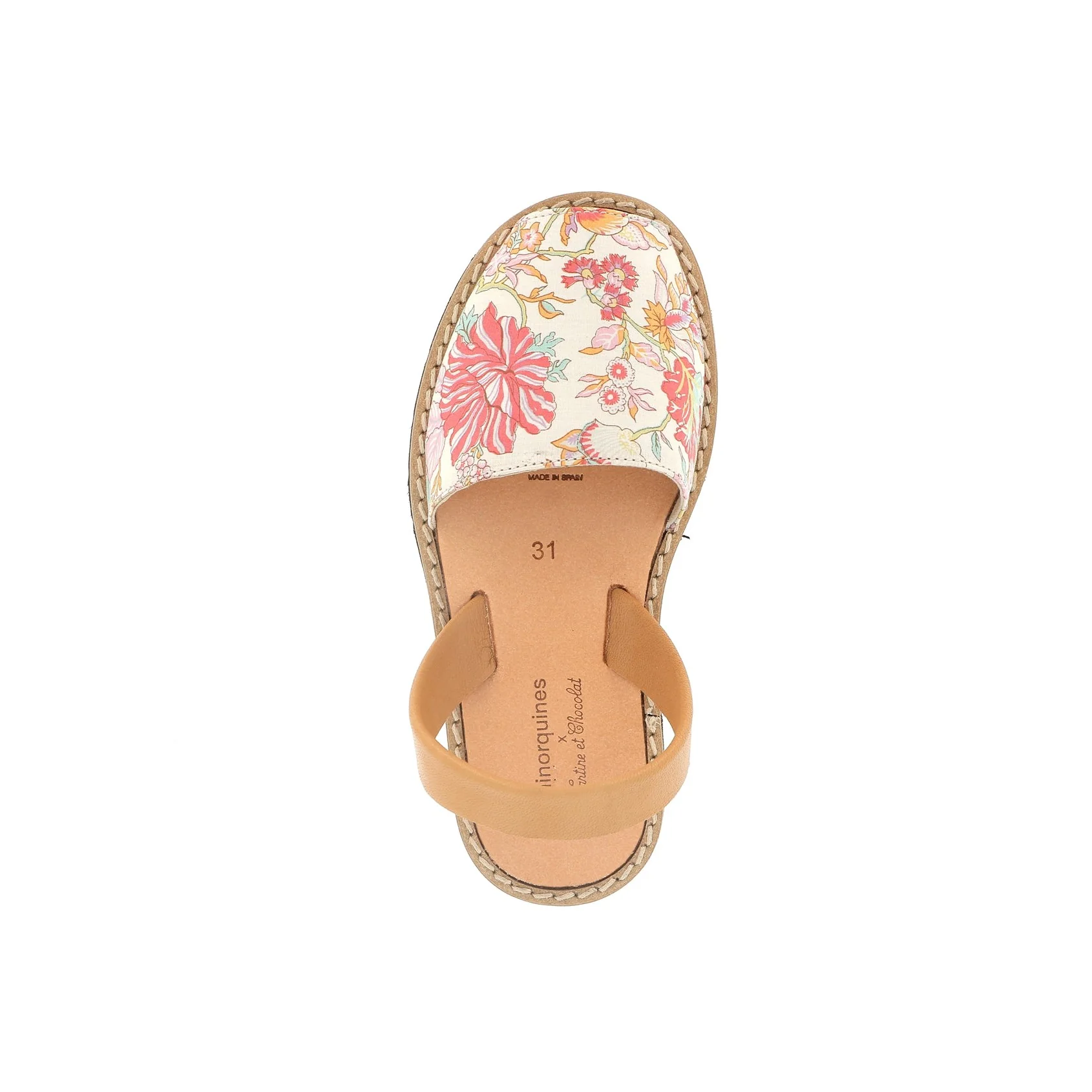 Sandales Avarca Tissu Liberty (Semelle Beige) - Rose - Image 3