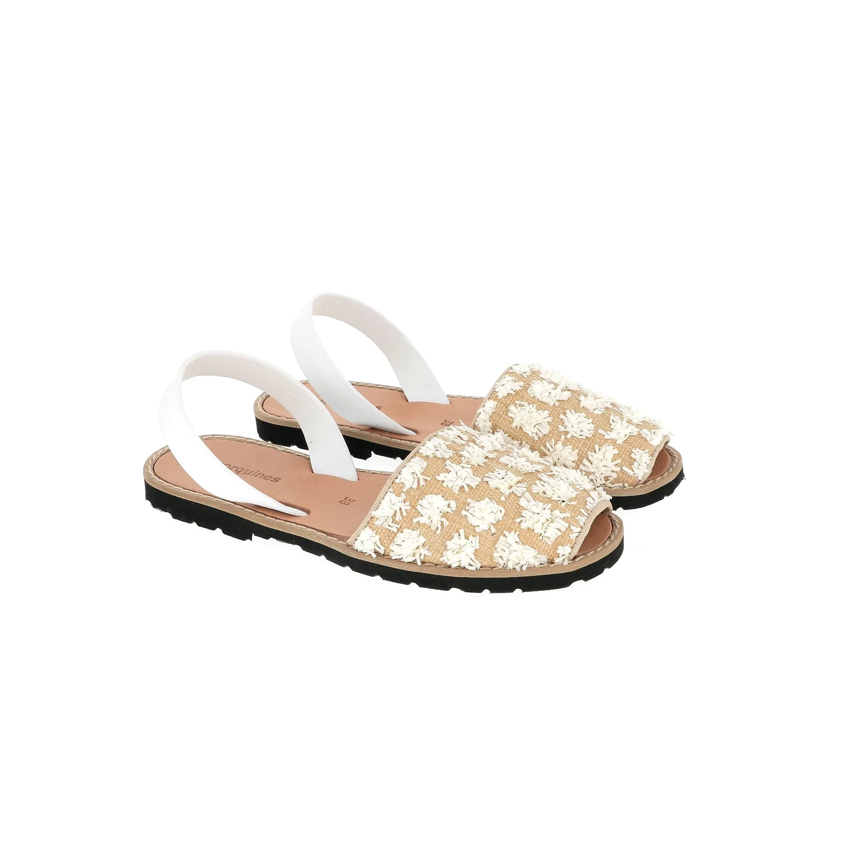 Sandales Avarca Toile Talamenca Blanco - Beige - Image 3
