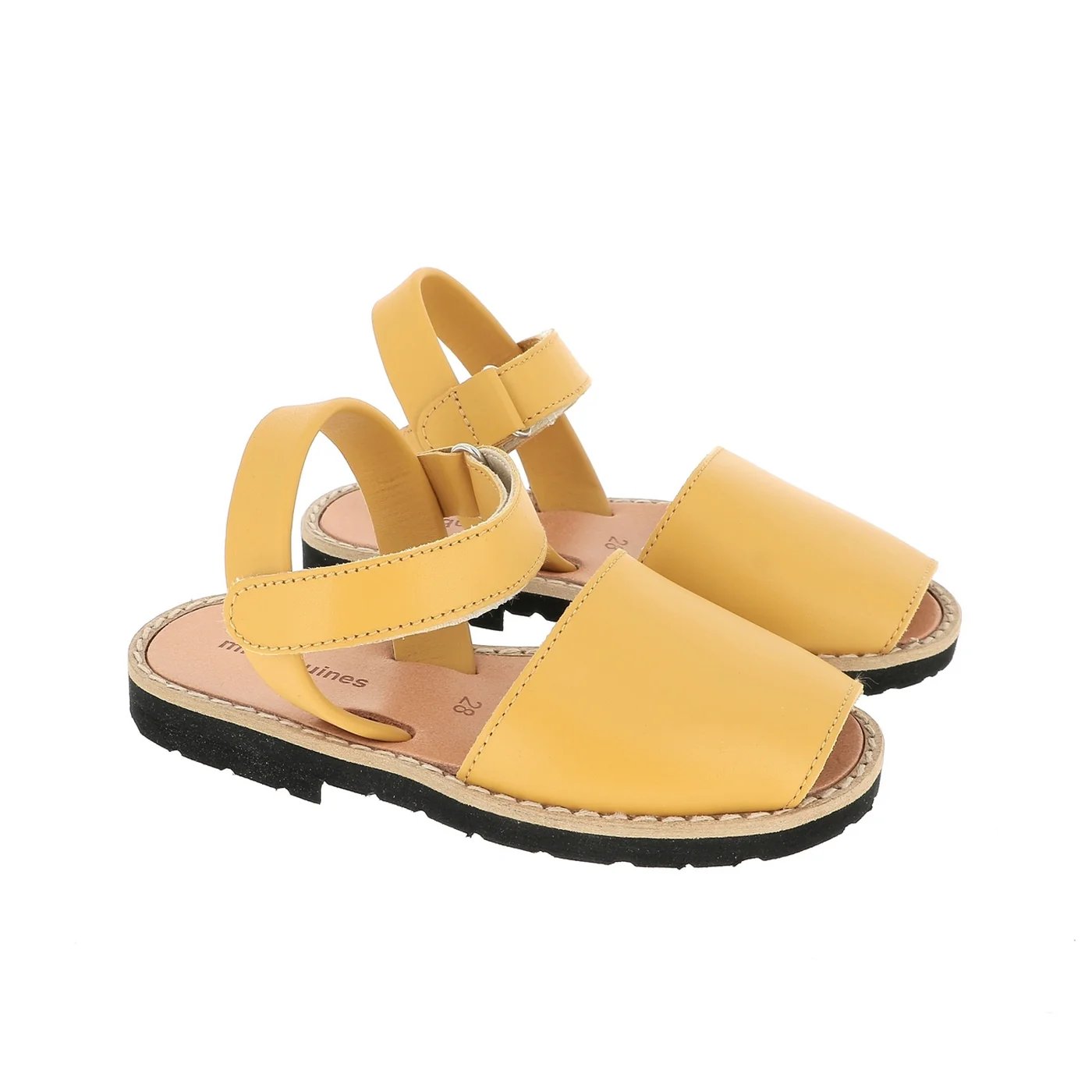 Sandales Avarca Velcro Cuir Golden - Jaune - Image 3
