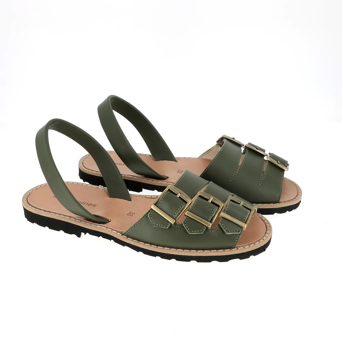 Sandales Avarca Zamora Cuir Army - Vert - Image 3