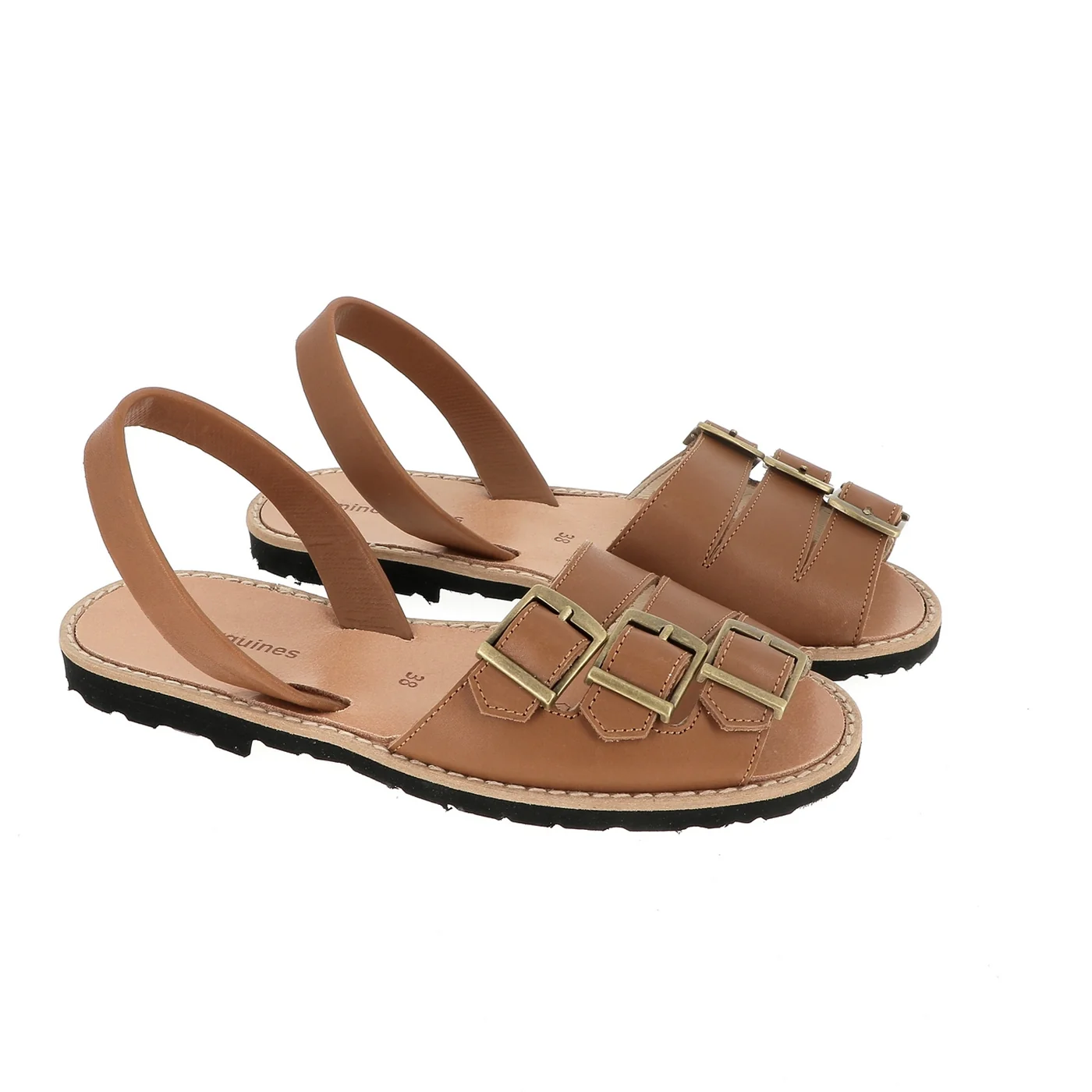 Sandales Avarca Zamora Cuir Cognac - Marron - Image 4
