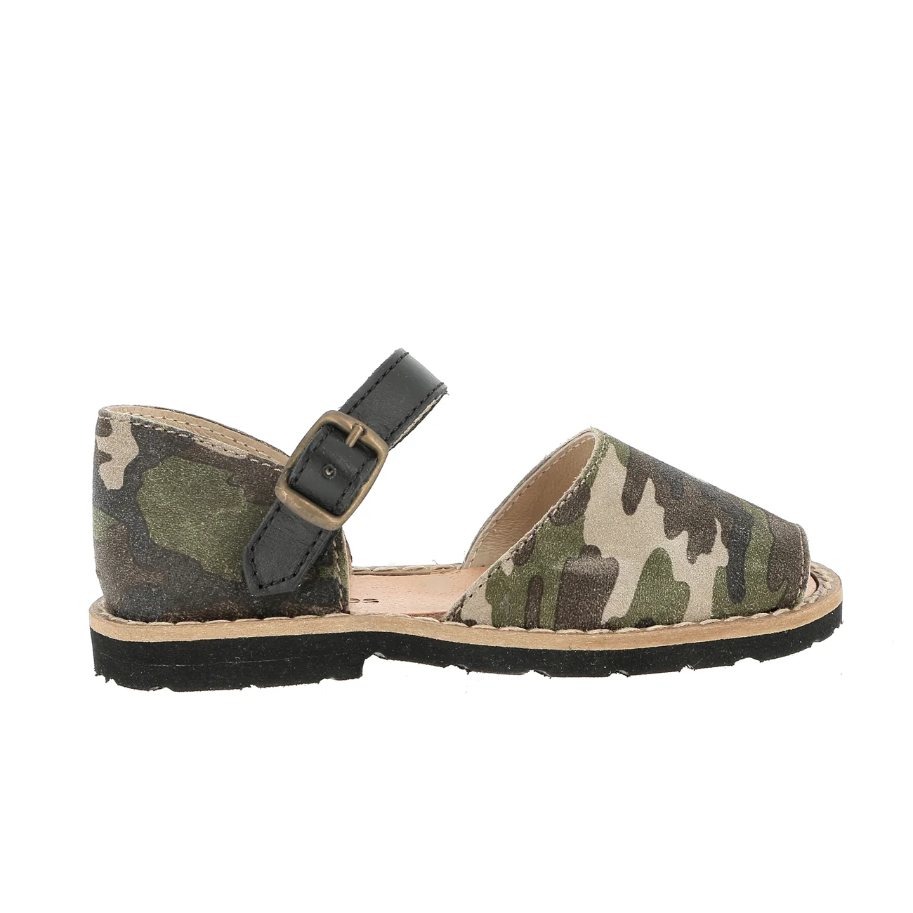 Sandales Frailera Boucle Cuir Camouflage - Vert - Image 3