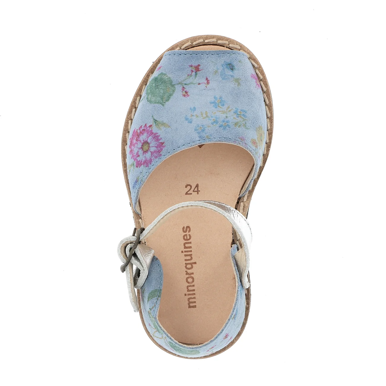 Sandales Frailera Boucle Cuir Fleuri Bleu - Bleu - Image 2