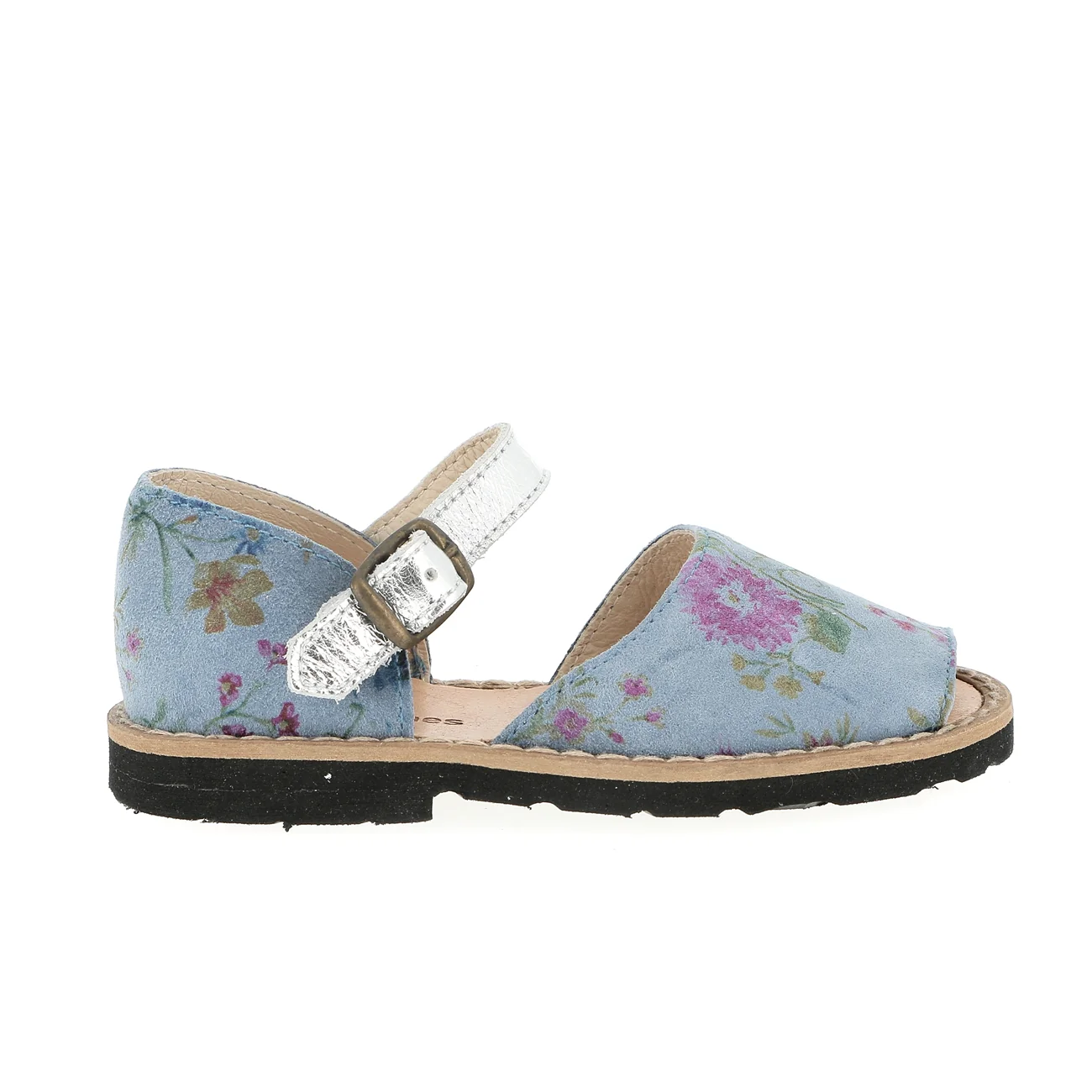 Sandales Frailera Boucle Cuir Fleuri Bleu - Bleu - Image 3