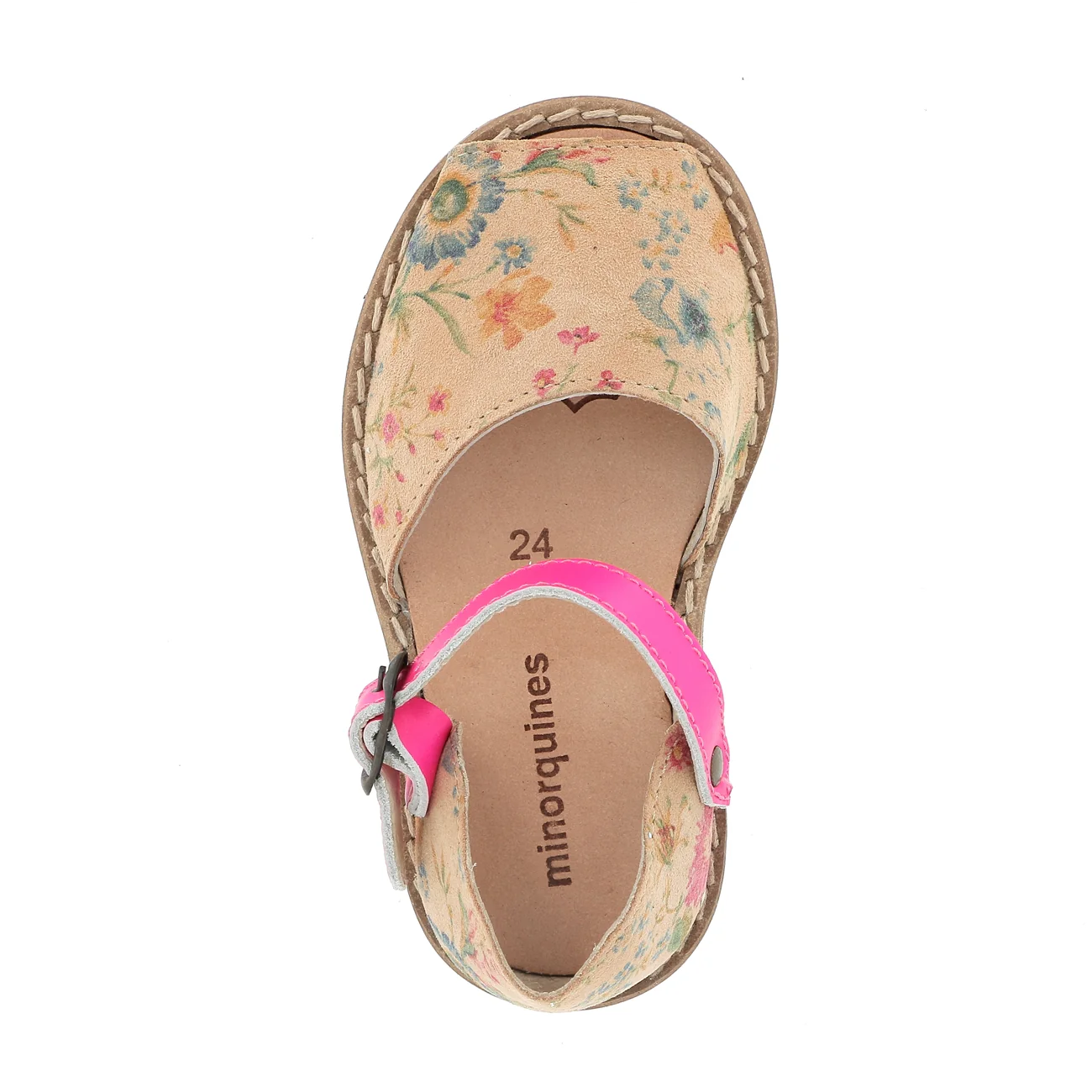 Sandales Frailera Boucle Cuir Fleuri Camel - Marron - Image 2