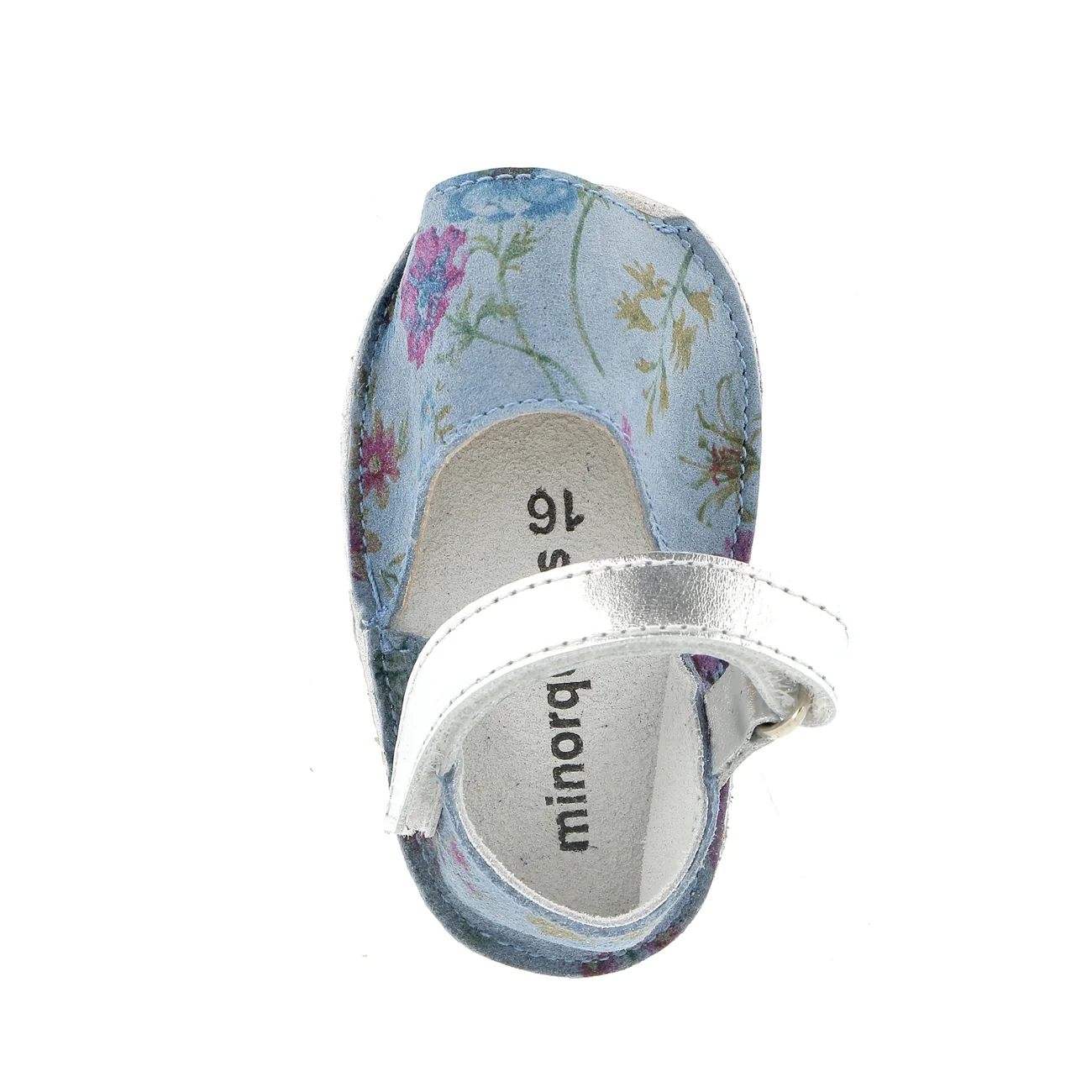 Sandales Frailera Baby Cuir Fleuri Bleu - Bleu - Image 2
