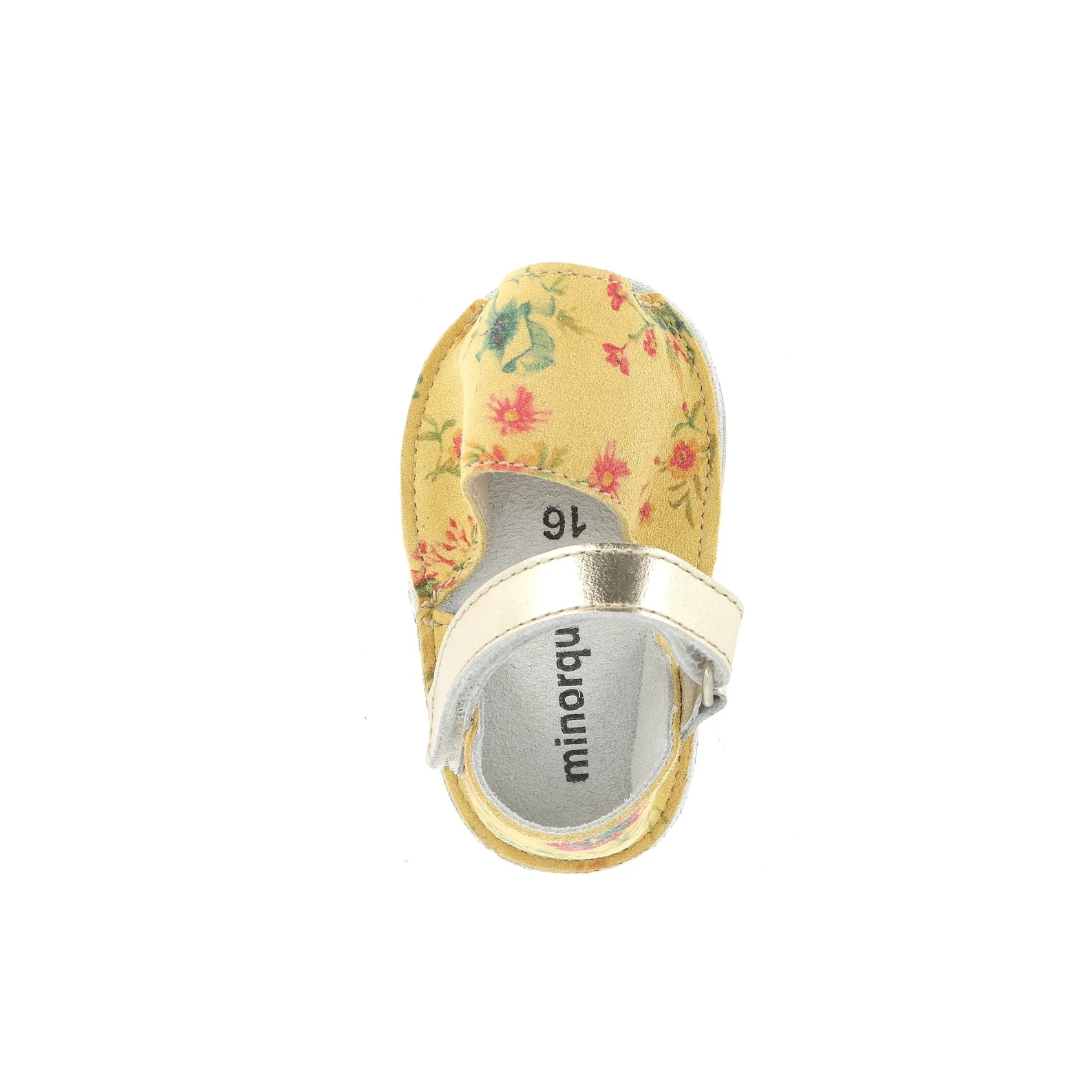 Sandales Frailera Baby Cuir Fleuri Jaune - Jaune - Image 3