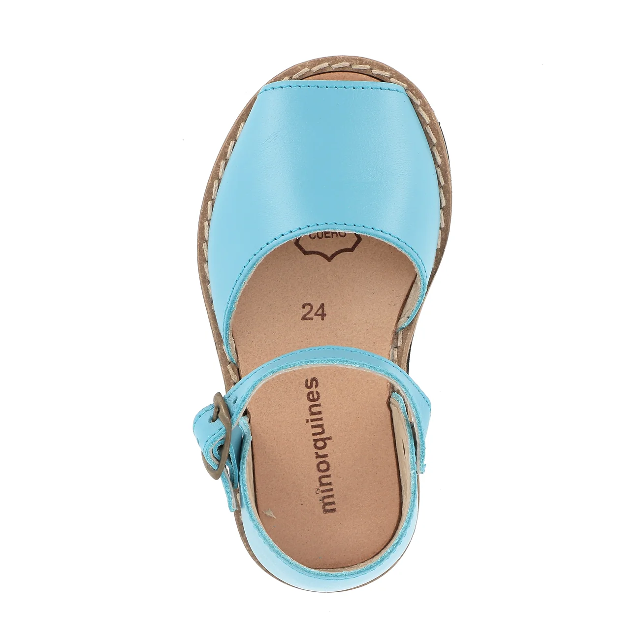 Sandales Frailera Boucle Cuir Aqua - Bleu - Image 4