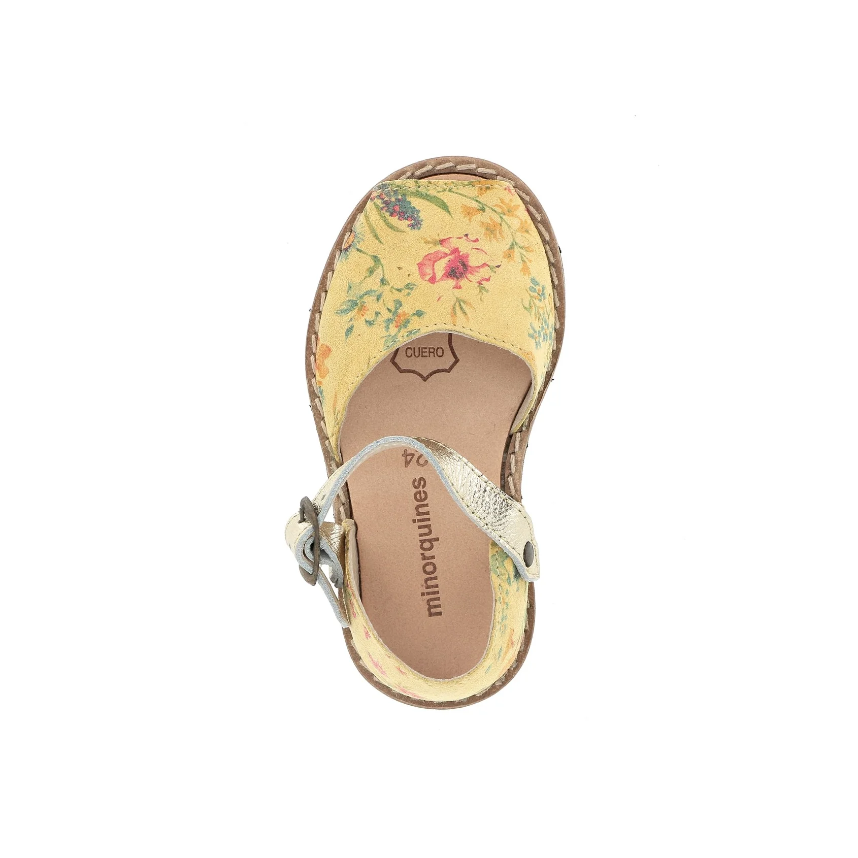 Sandales Frailera Boucle Cuir Fleuri Jaune - Jaune - Image 3