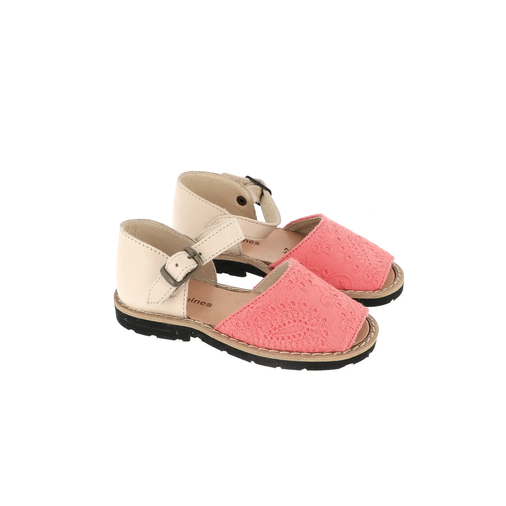 Sandales Frailera Boucle Toile Brodée Corail - Rose - Image 3