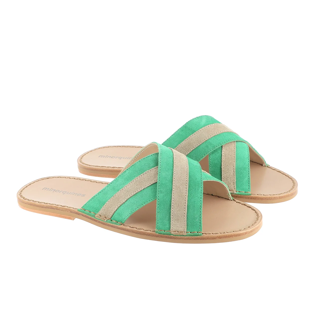 Sandales Avarca Neo Mule Cap Velours Emeraude - Vert - Image 2
