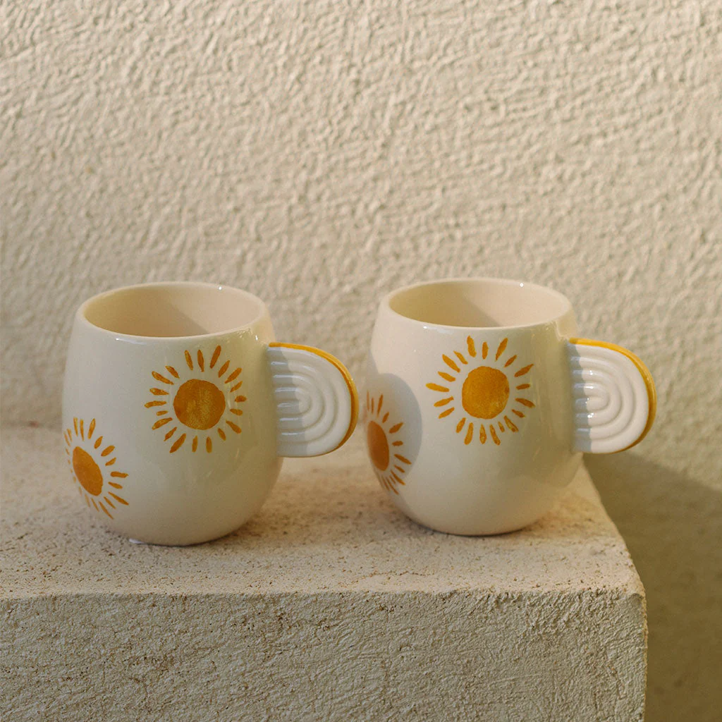 Lot de 2 Mugs En Céramique Ambre - Soleil - Image 2