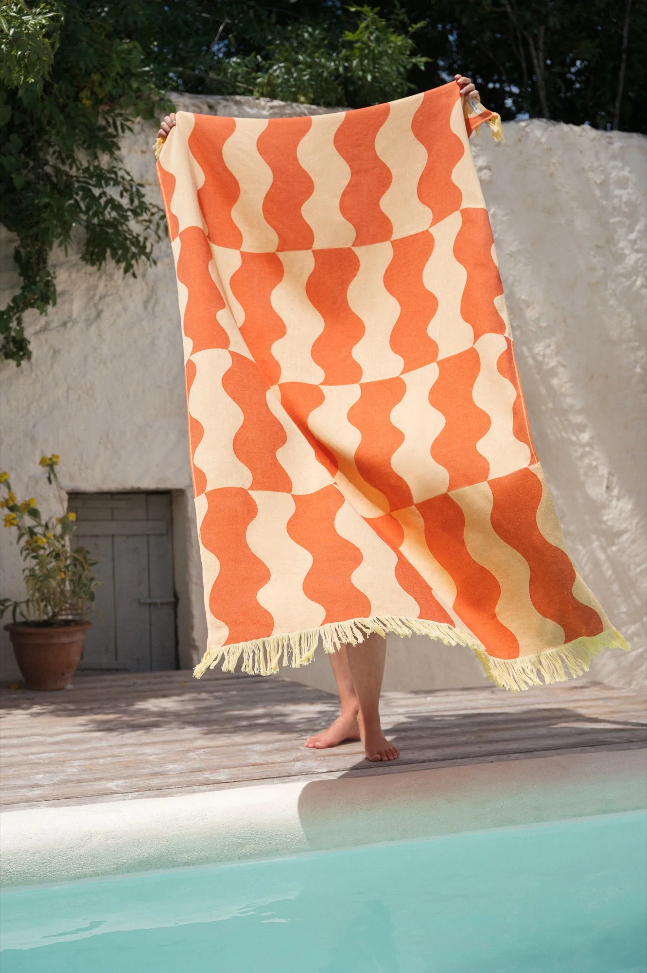 Serviette De Plage Nugo - Pumpkin Orange & Yellow Mellow - Image 2