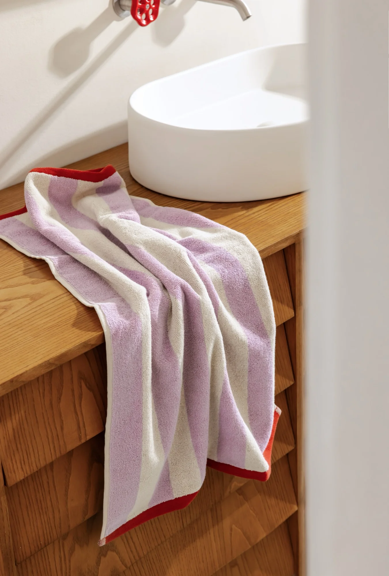 Serviette De Bain Gobo - Pastel Lilac / Rayures Larges - Image 4