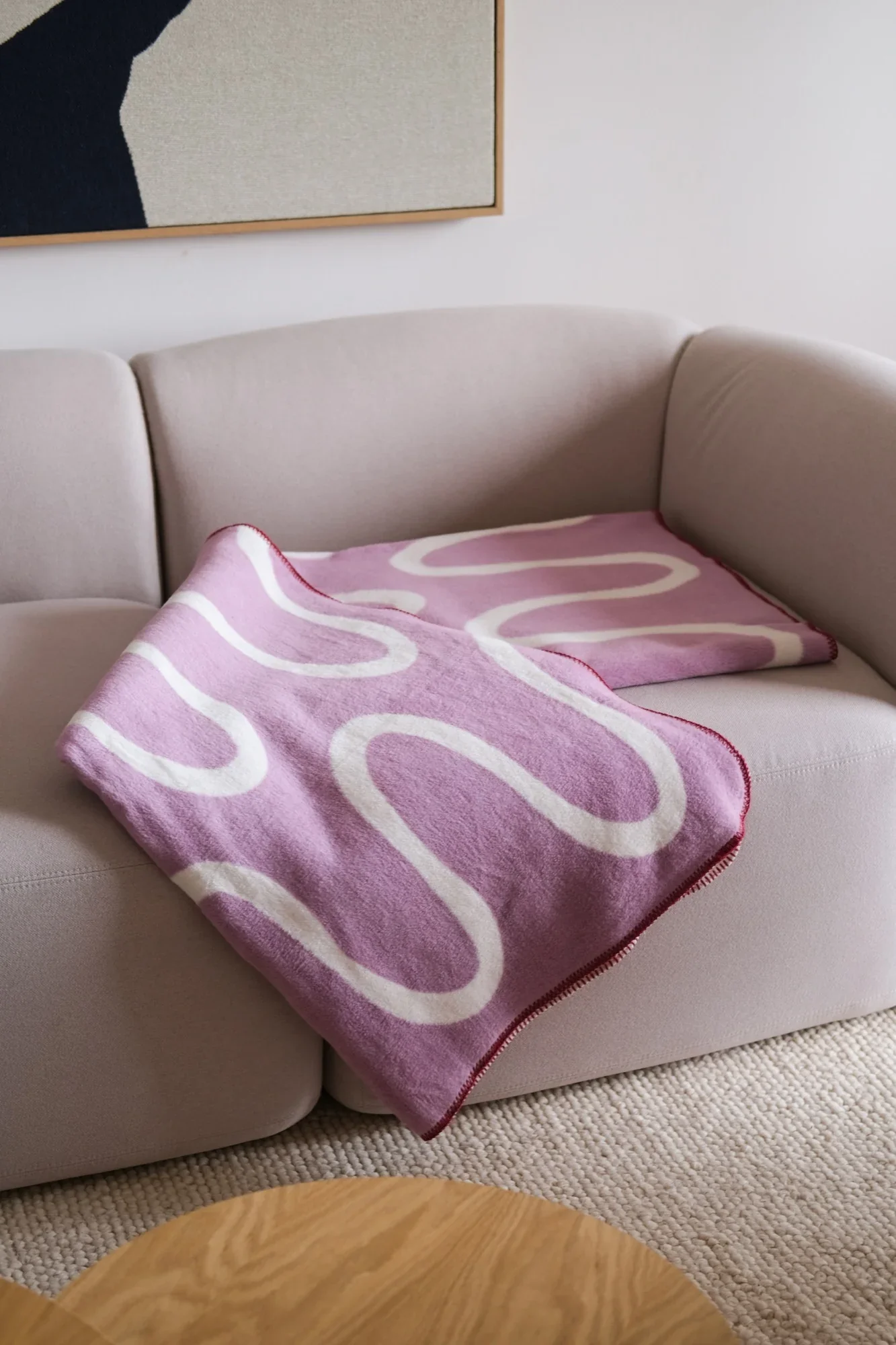 Plaid Swirl - Lilac Fluff & Cream Beige - Image 3