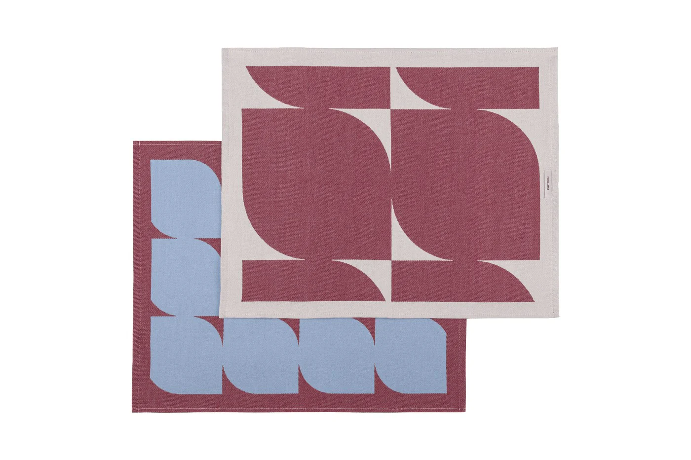 Lot De 2 Torchons Abi - Beet Red & Sky Blue - Image 4