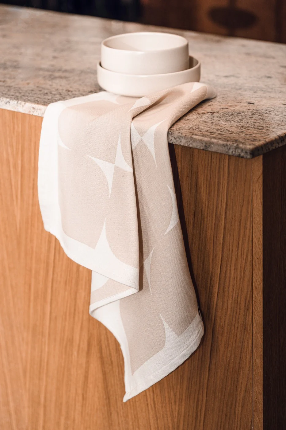 Lot De 2 Torchons Abi - Sand Beige & Cream - Image 2