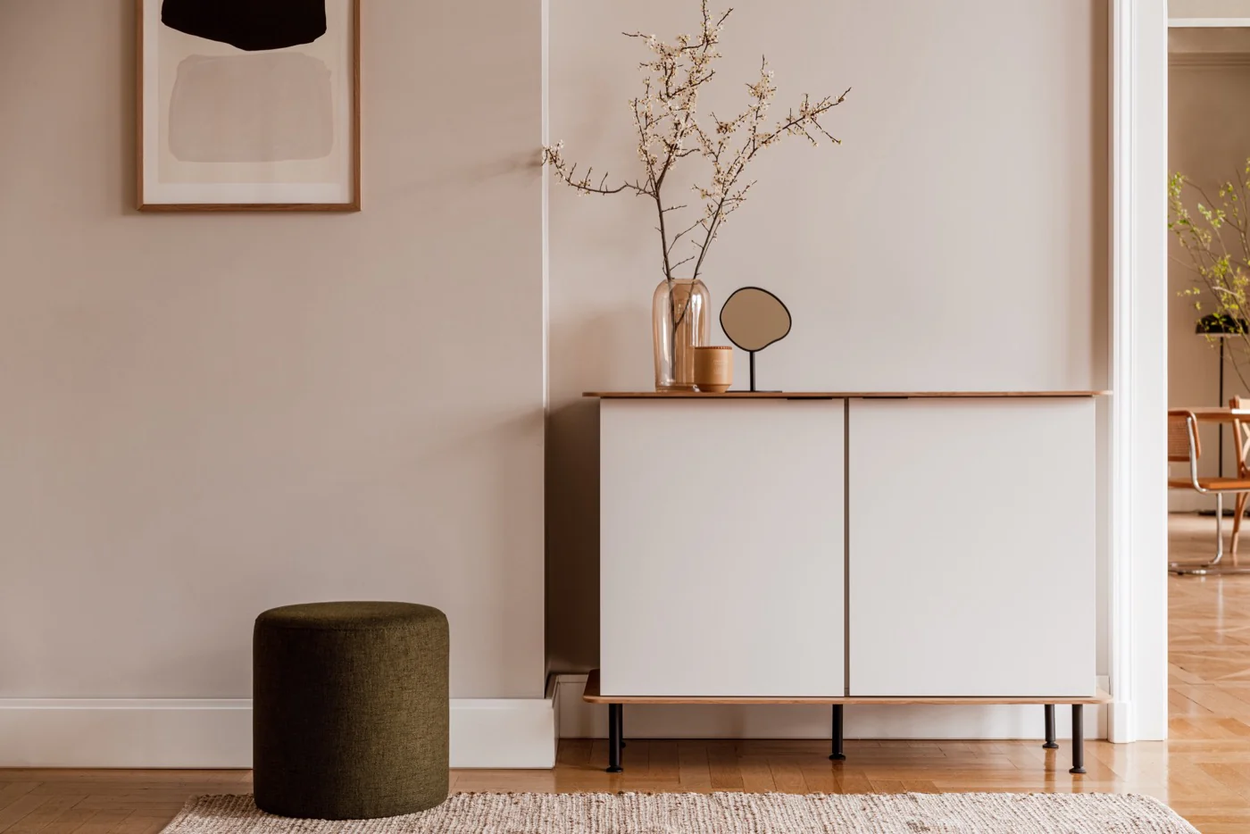 Buffet Suumo - Almond Grey Body & Oak Top - Image 2