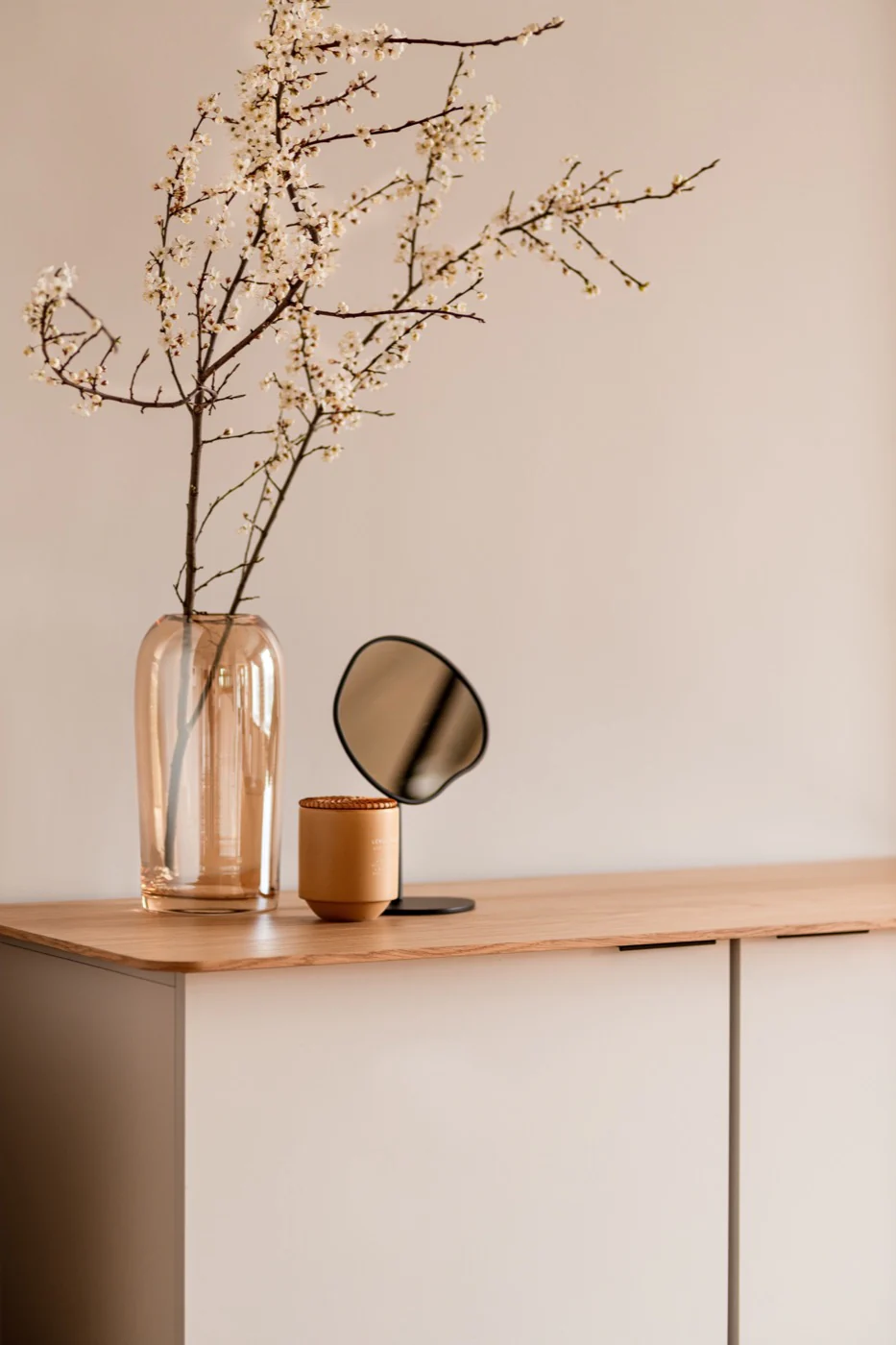 Buffet Suumo - Almond Grey Body & Oak Top - Image 3