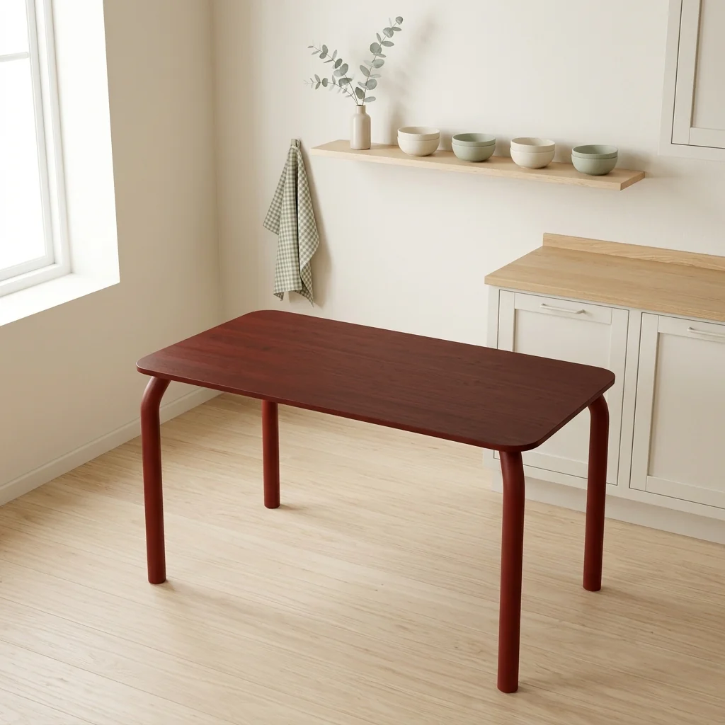 Table Meko - Grand - Auburn Red Top & Legs - Image 2