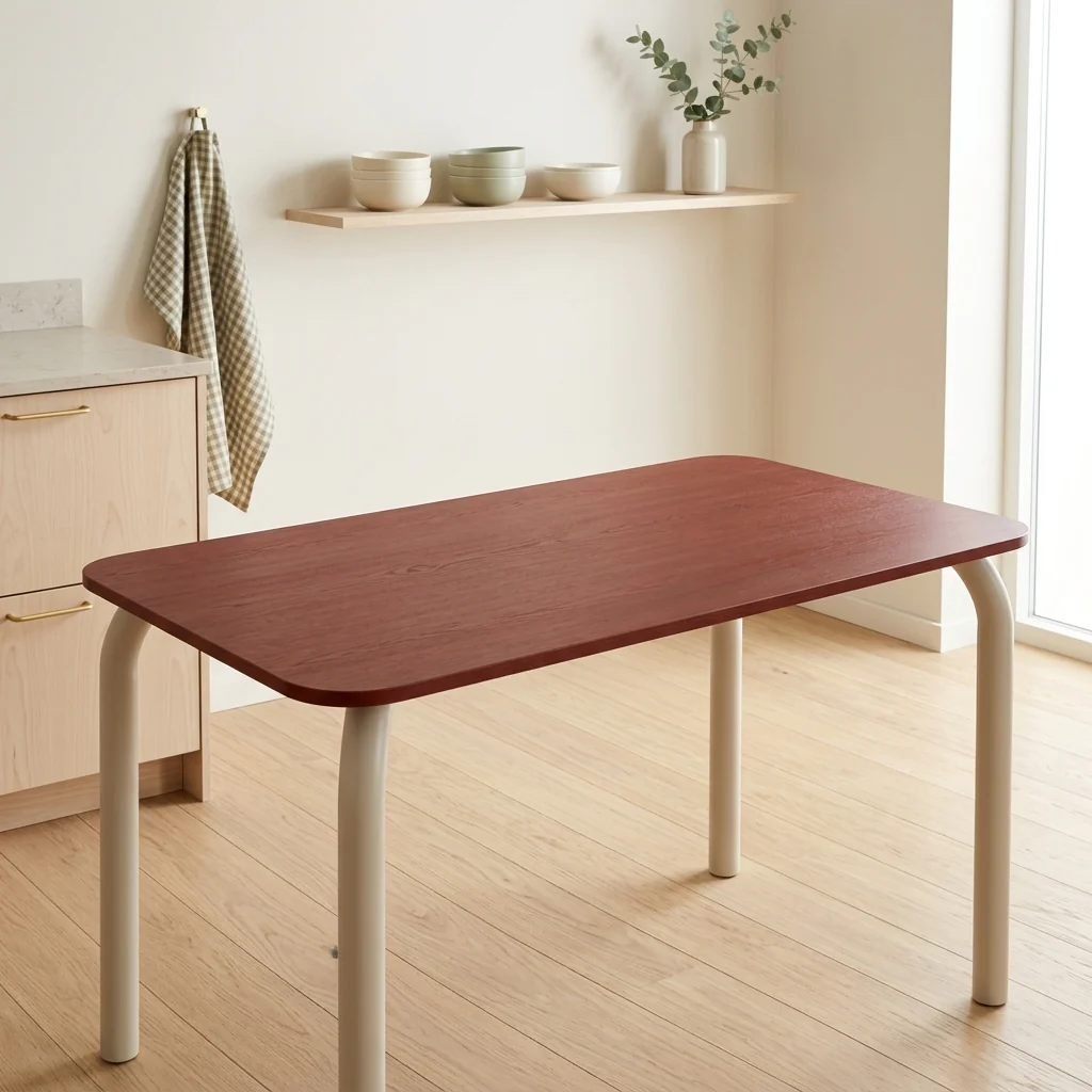 Table Meko - Grand - Auburn Red Top/Piazza Beige Legs - Image 2