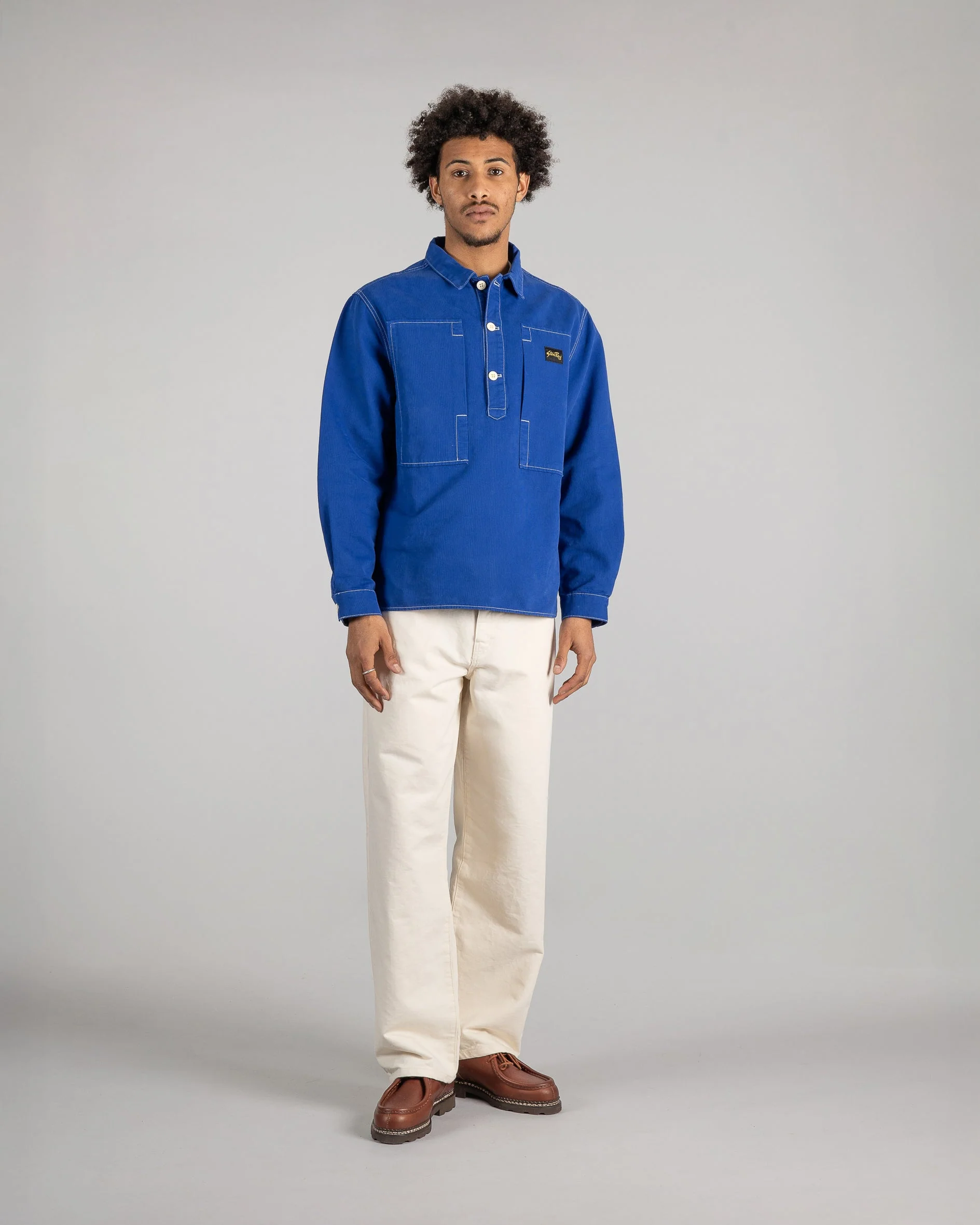 Painters Pop Over Shirt - Indigo Bedford - Image 6