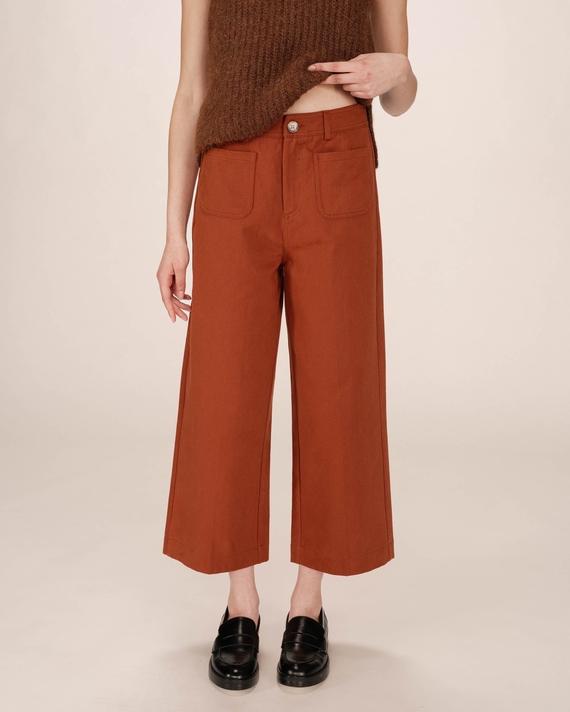 Pantalon Droit 7/8E Camel Sole - Image 2