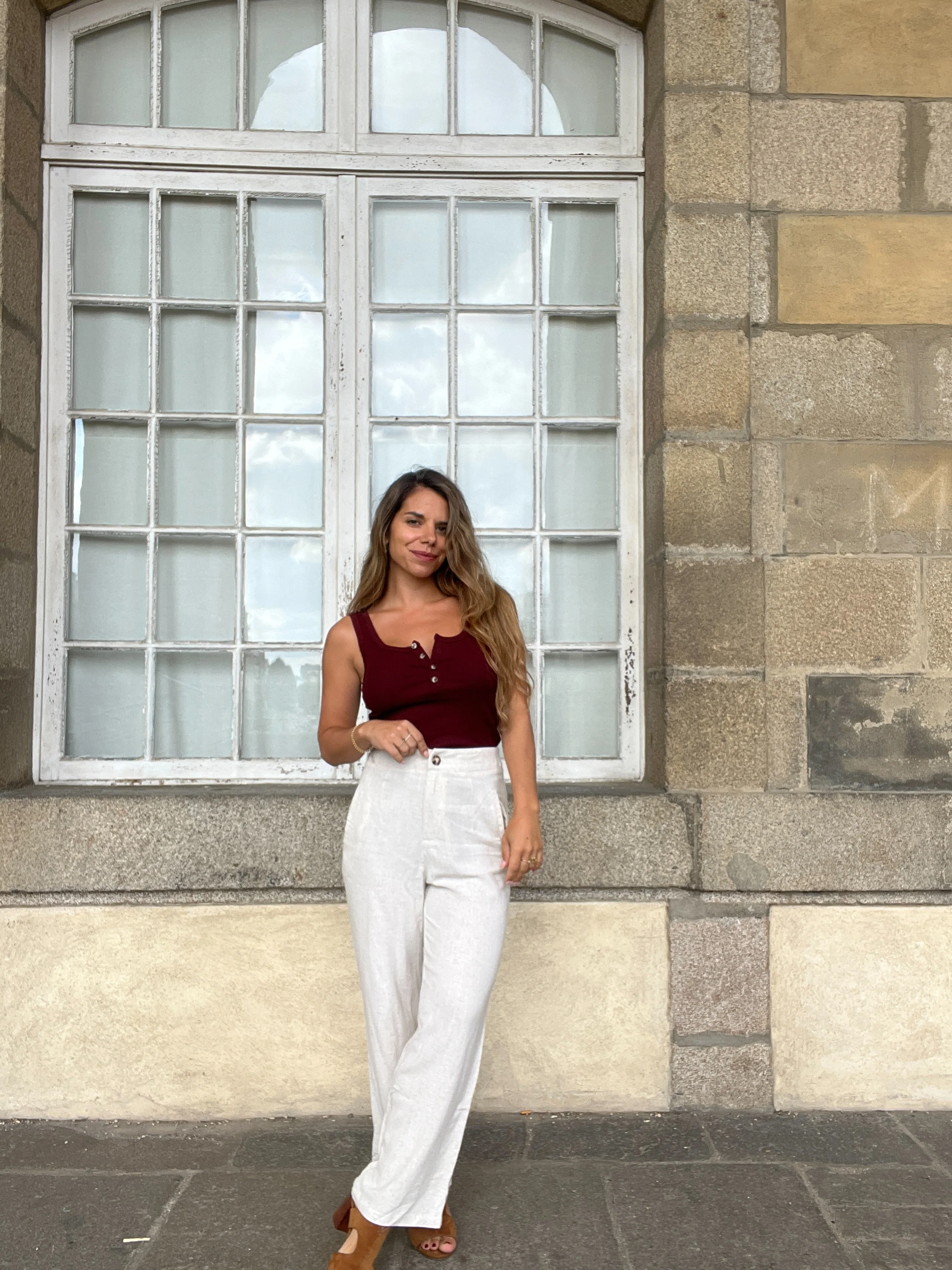 Pantalon En Lin - Beige - Image 3