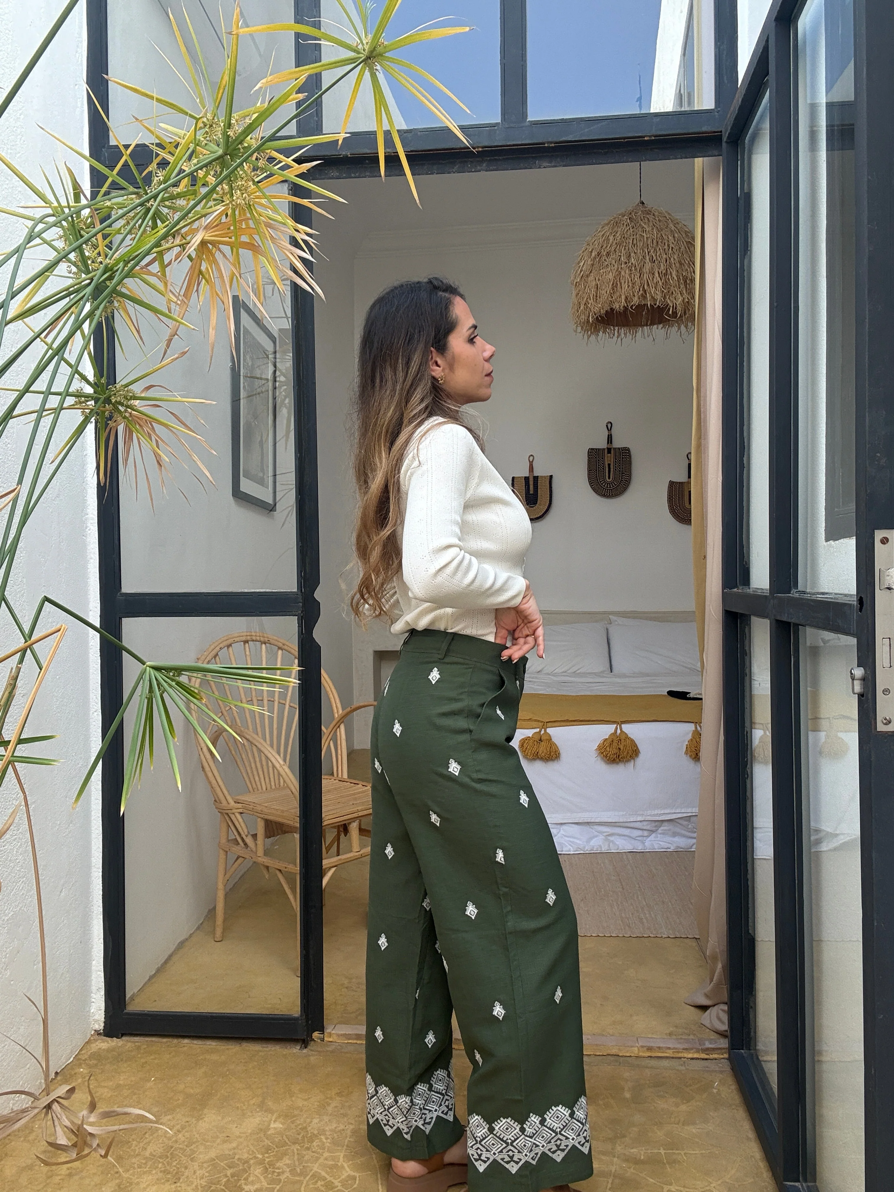 Pantalon Fluide Lola Kaki - Image 5