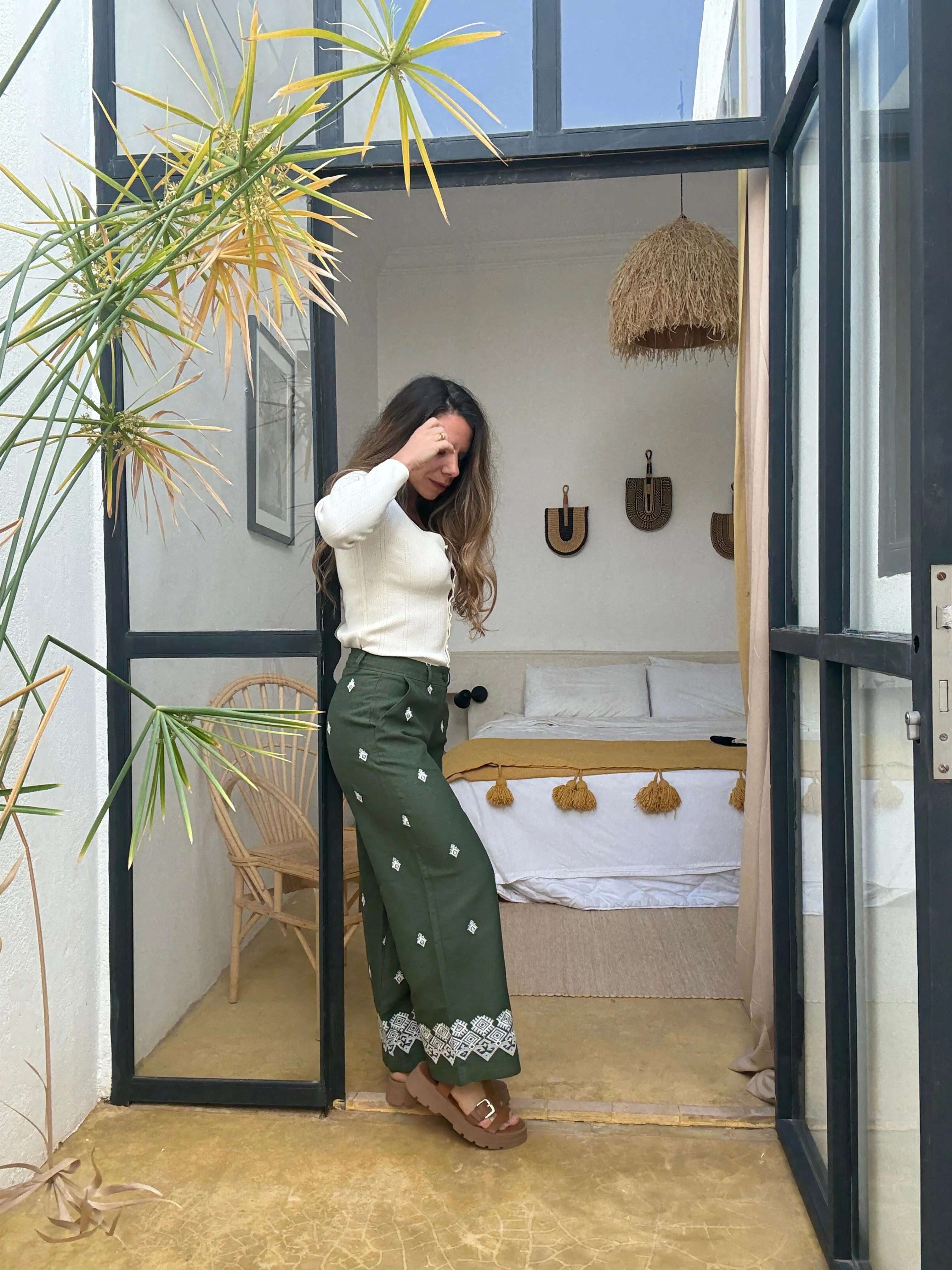 Pantalon Fluide Lola Kaki - Image 7