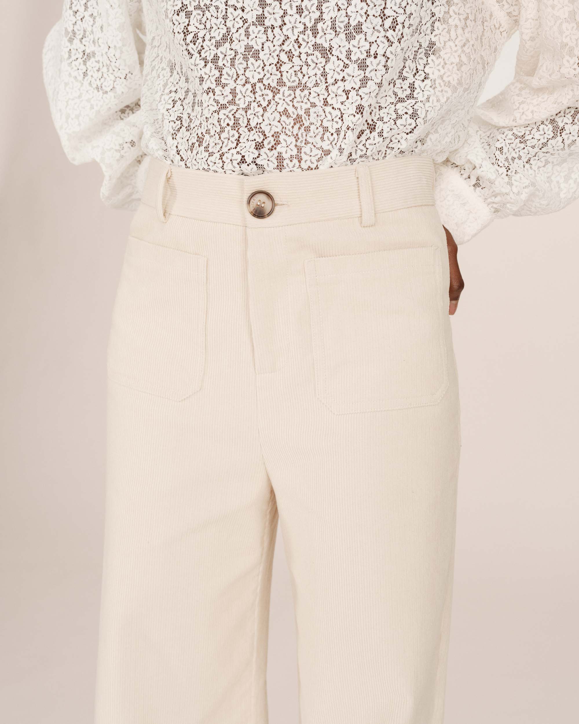 Pantalon Large Ecru Samba - Image 3