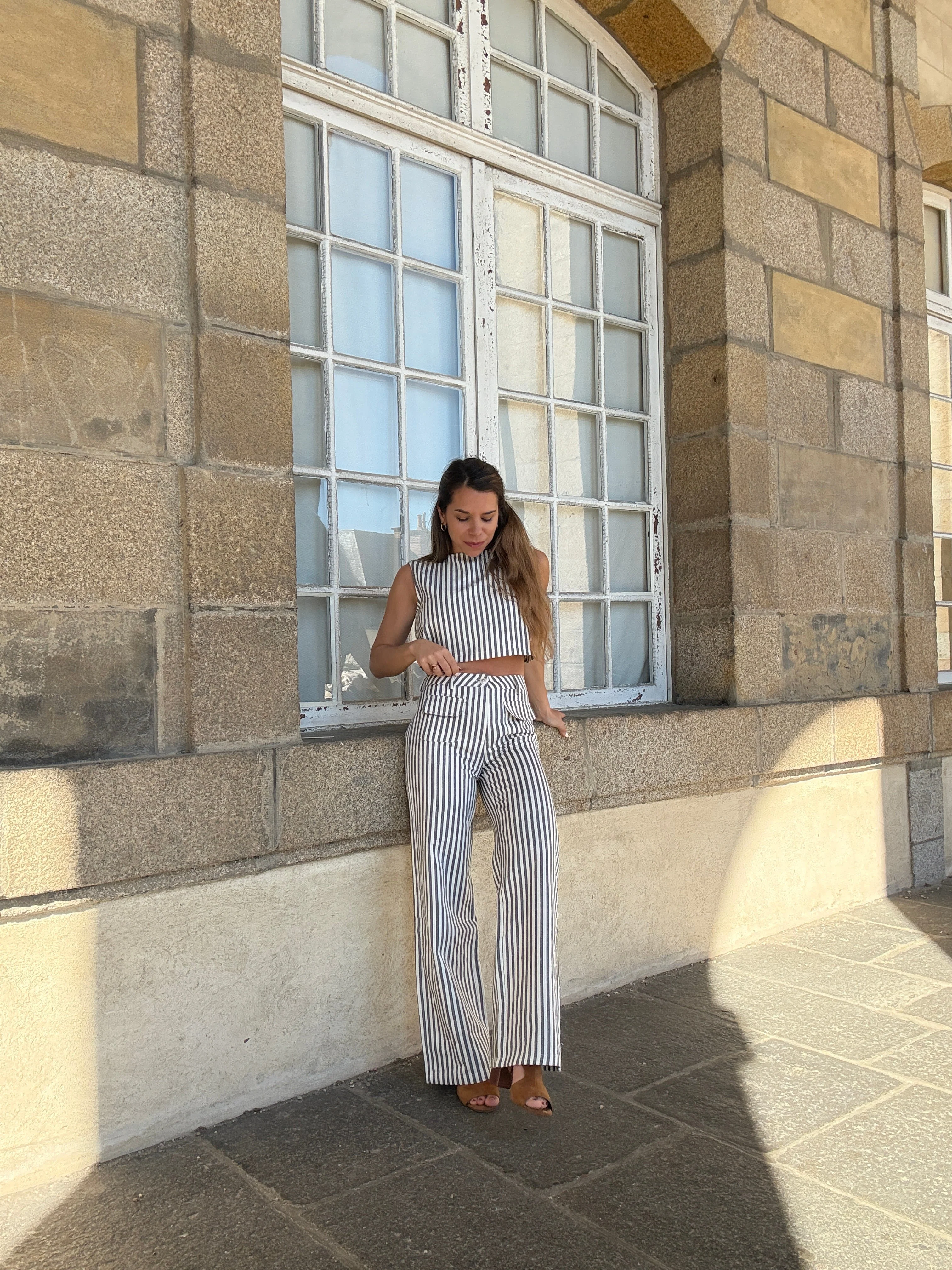 Pantalon Rayé Marin Bleu - Image 13