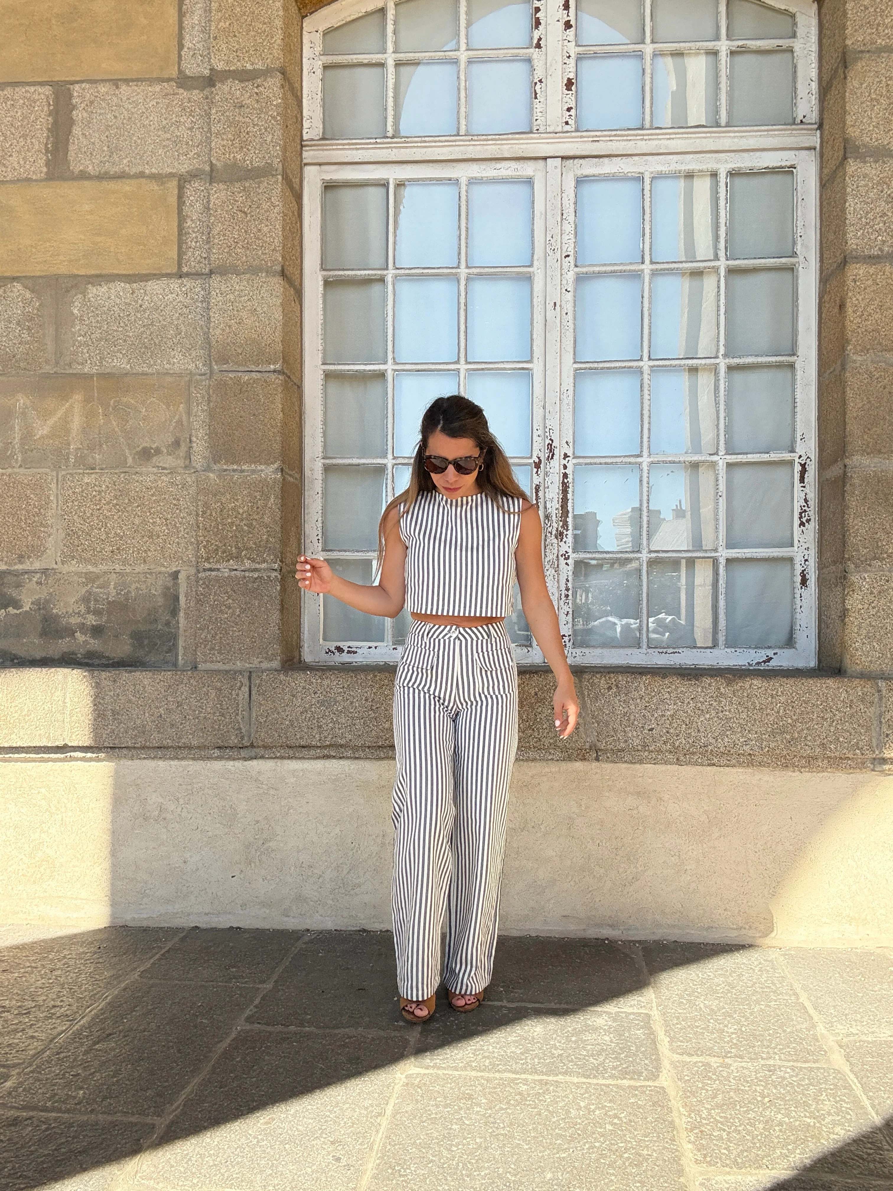 Pantalon Rayé Marin Bleu - Image 14