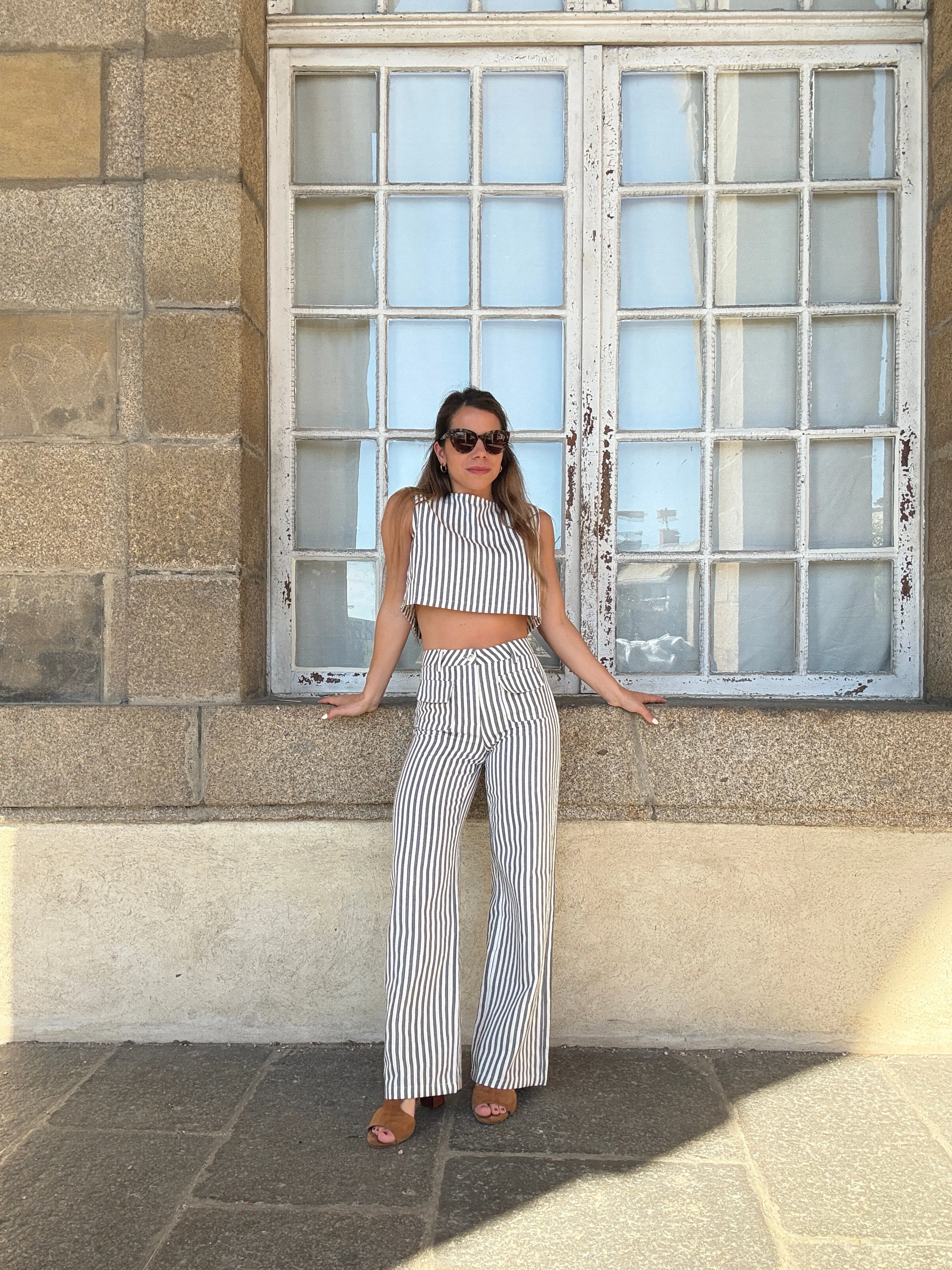 Pantalon Rayé Marin Bleu - Image 17