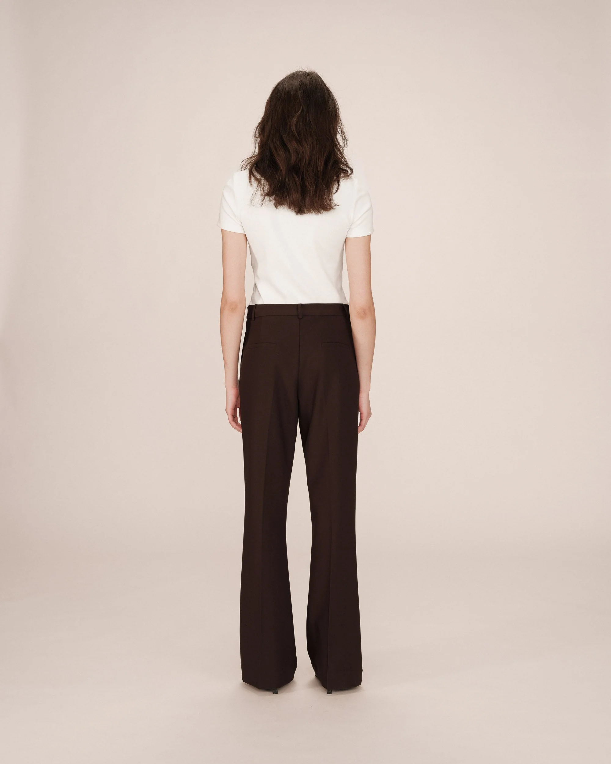 Pantalon Tailleur Evase Chocolat Singer - Image 5