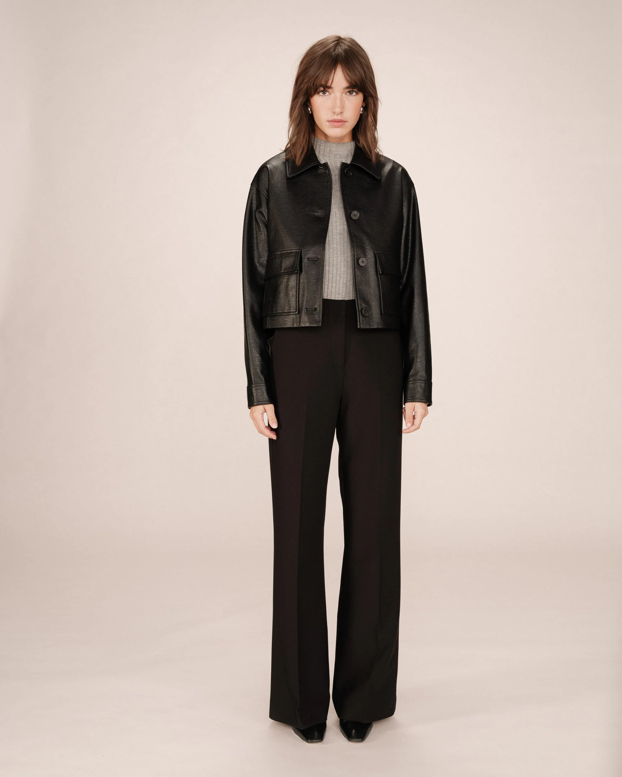 Pantalon Tailleur Evase Noir Singer - Image 4